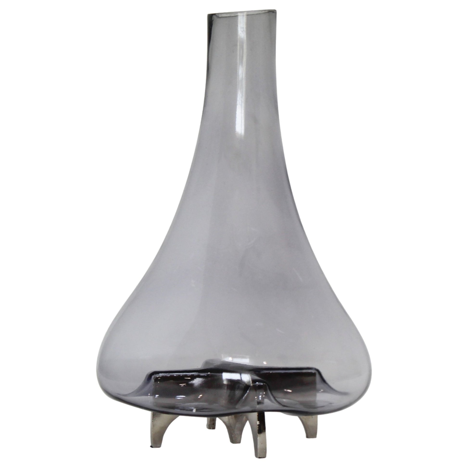 Raylor Glass Vase With Metal Base Vases and Jars| Sagebrook Home