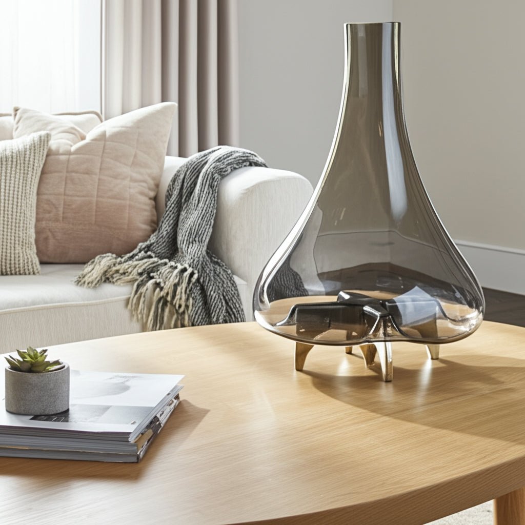 Raylor Glass Vase With Metal Base Vases and Jars| Sagebrook Home
