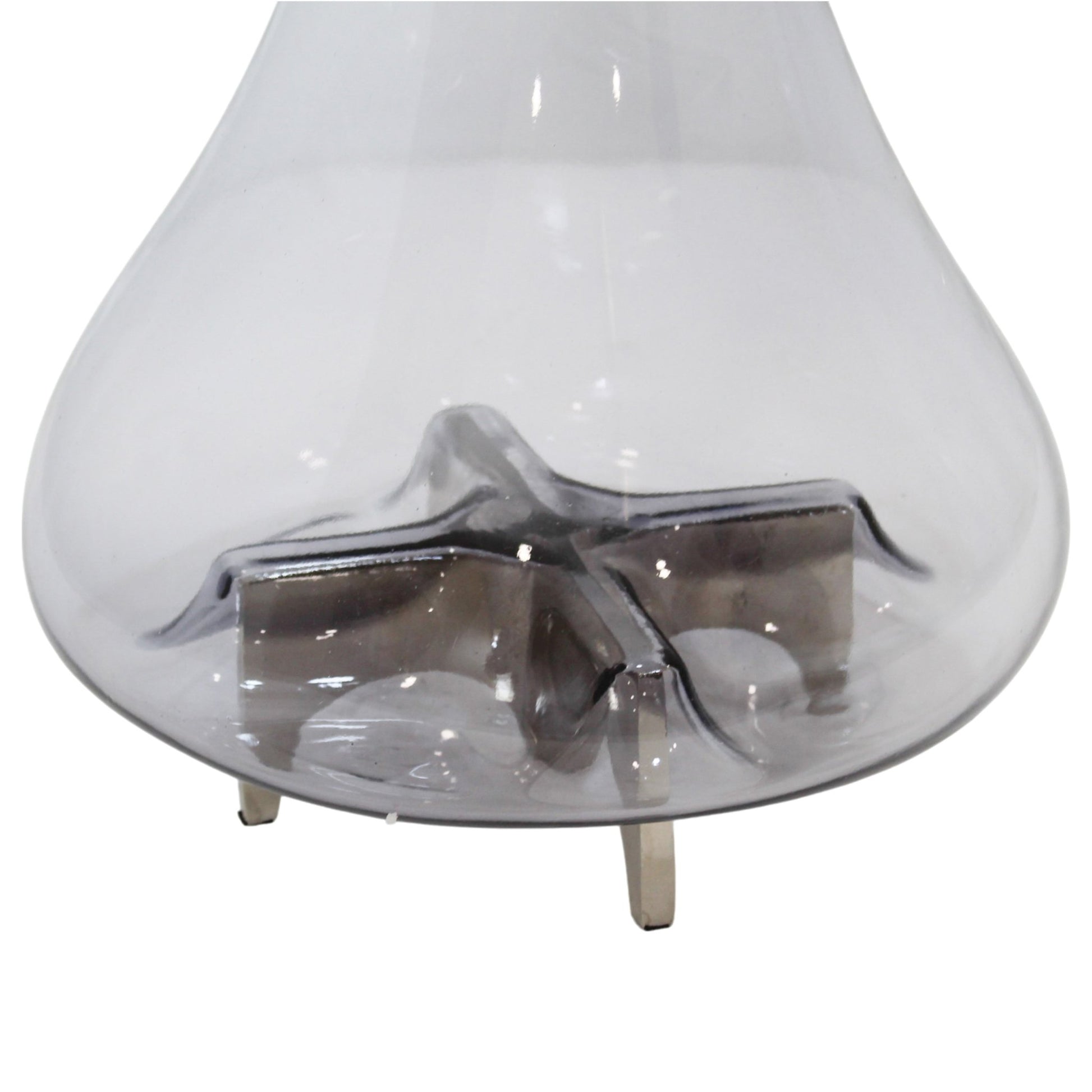 Raylor Glass Vase With Metal Base Vases and Jars| Sagebrook Home