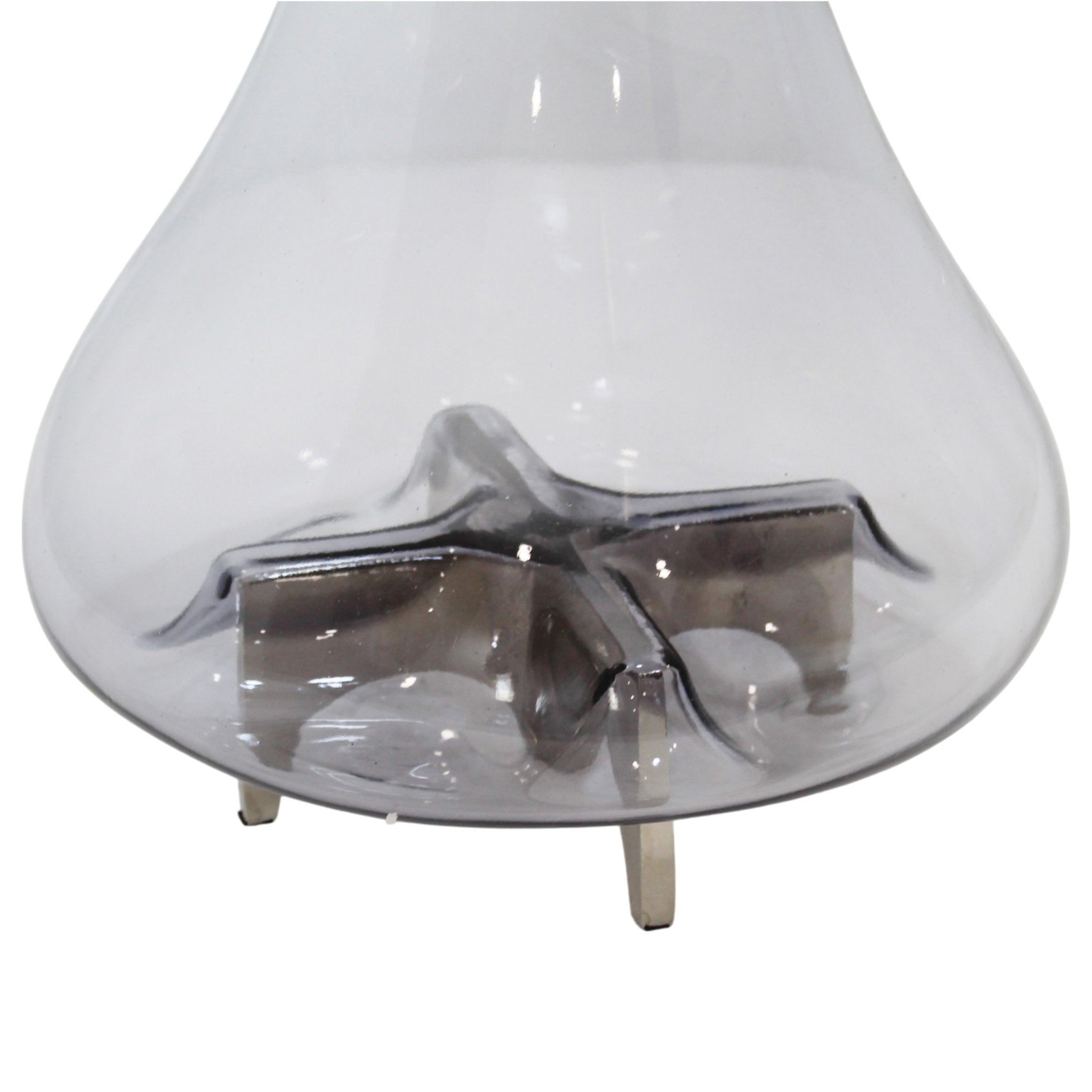 Raylor Glass Vase With Metal Base Vases and Jars| Sagebrook Home