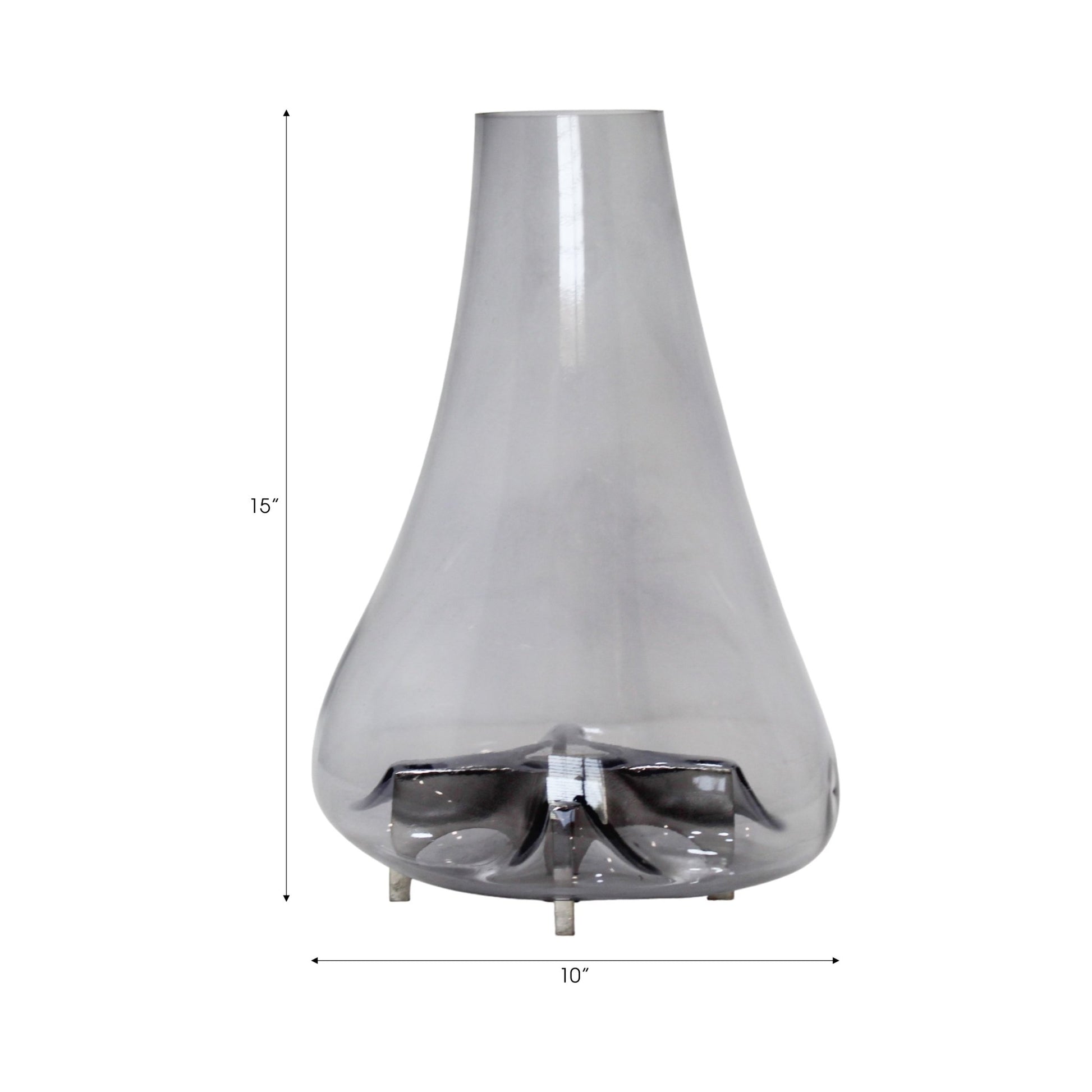 Raylor Glass Vase With Metal Base Vases and Jars| Sagebrook Home