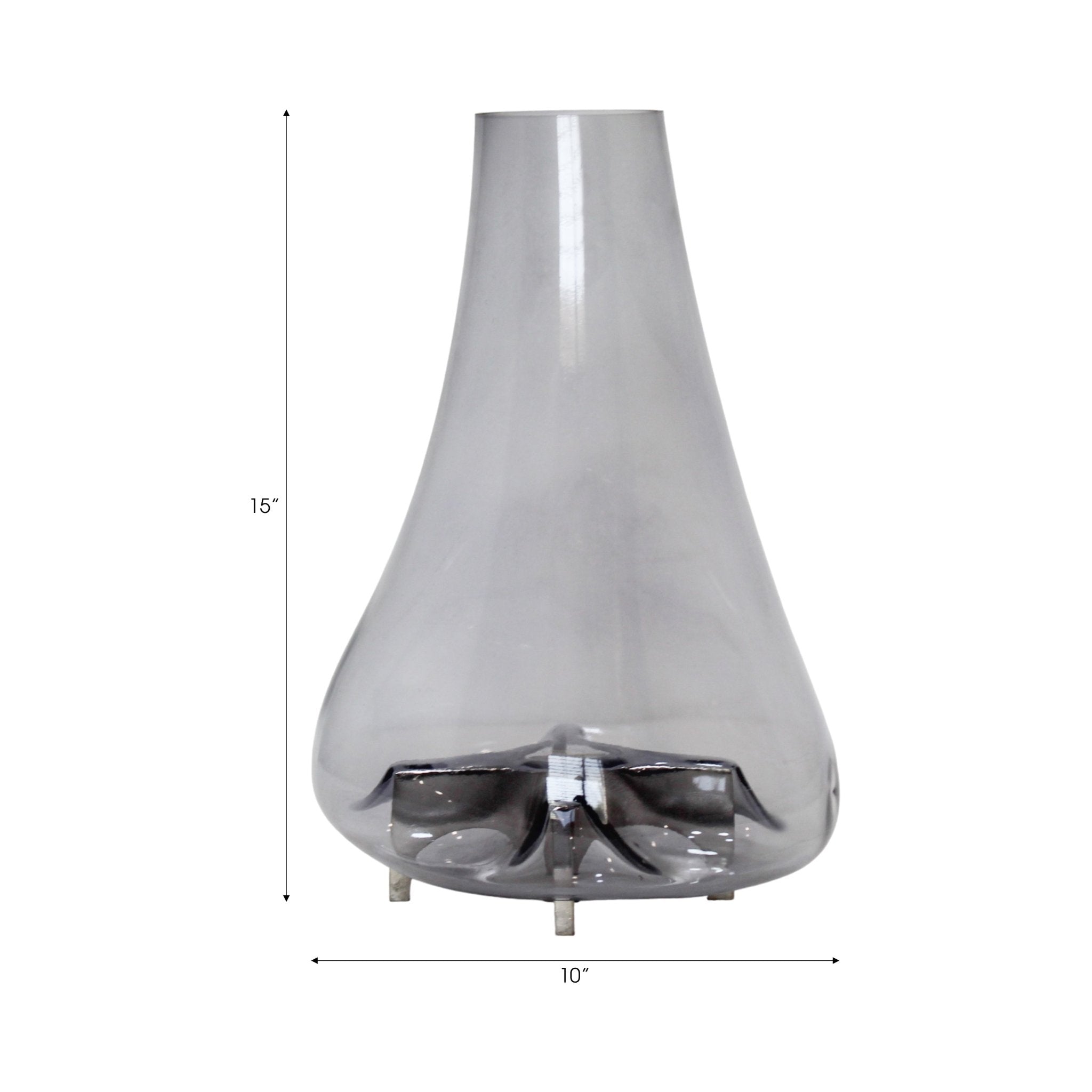 Raylor Glass Vase With Metal Base Vases and Jars| Sagebrook Home