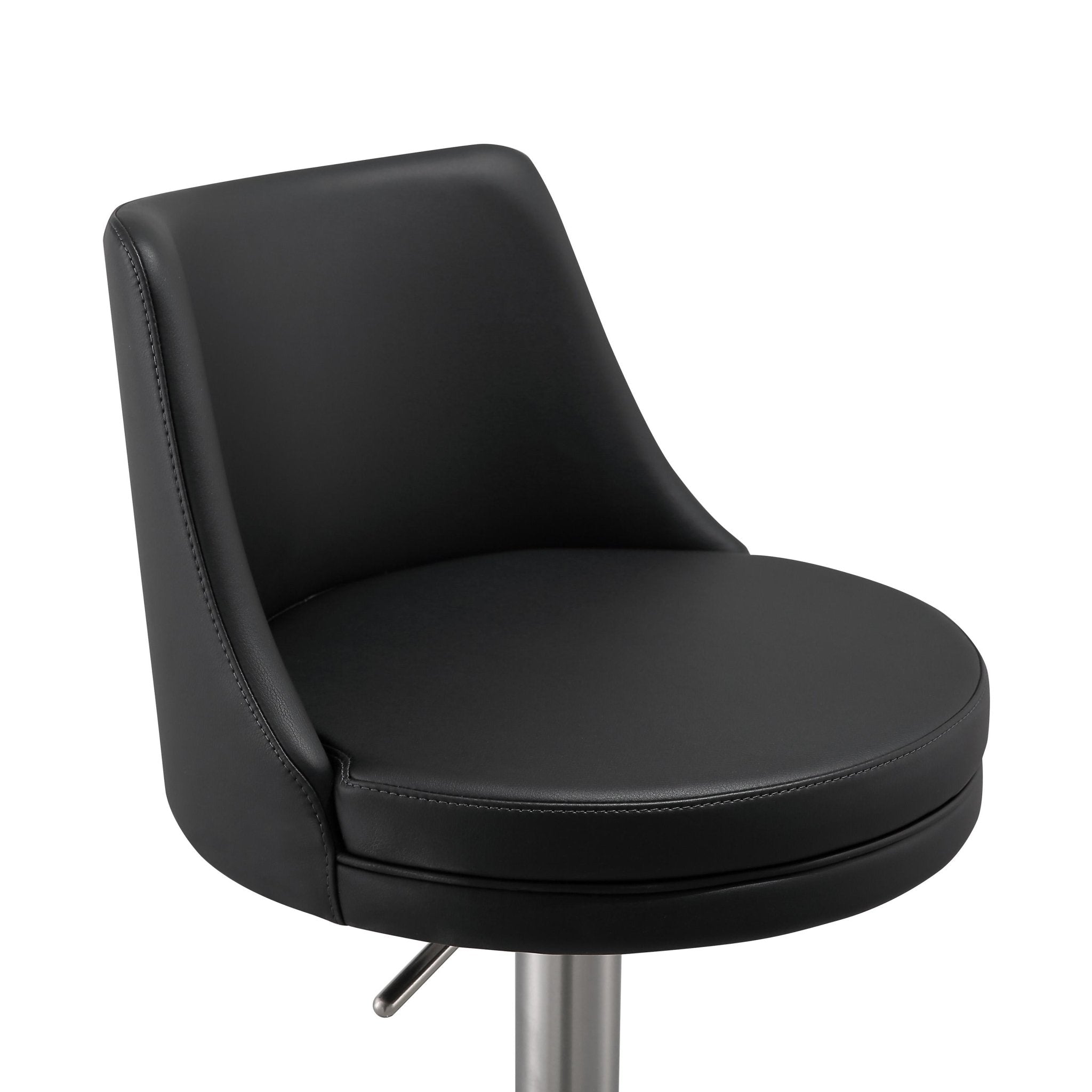 Reagan Black and Silver Adjustable Stool Stools| TOV