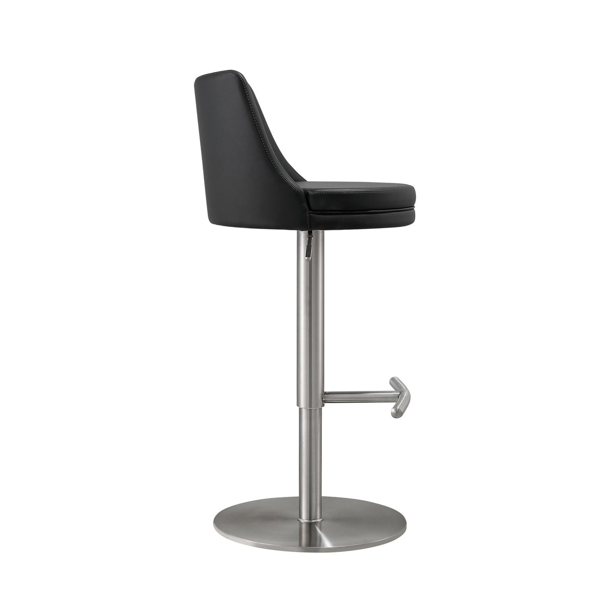 Reagan Black and Silver Adjustable Stool Stools| TOV