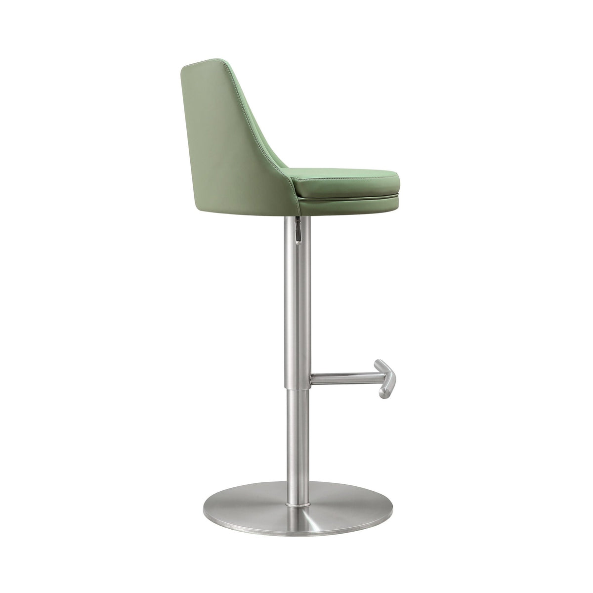 Reagan Sea Foam Green and Silver Adjustable Stool Stools| TOV