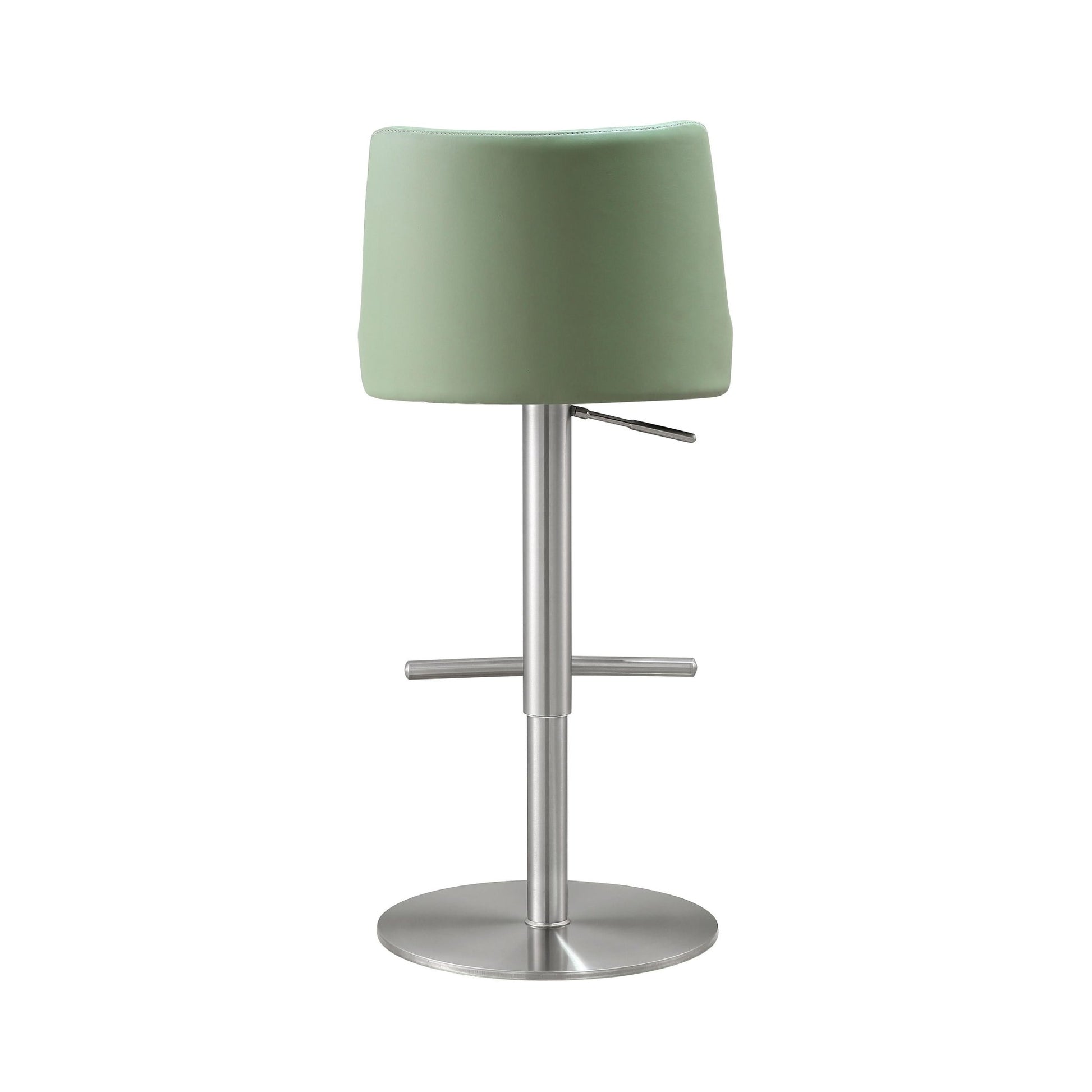 Reagan Sea Foam Green and Silver Adjustable Stool Stools| TOV
