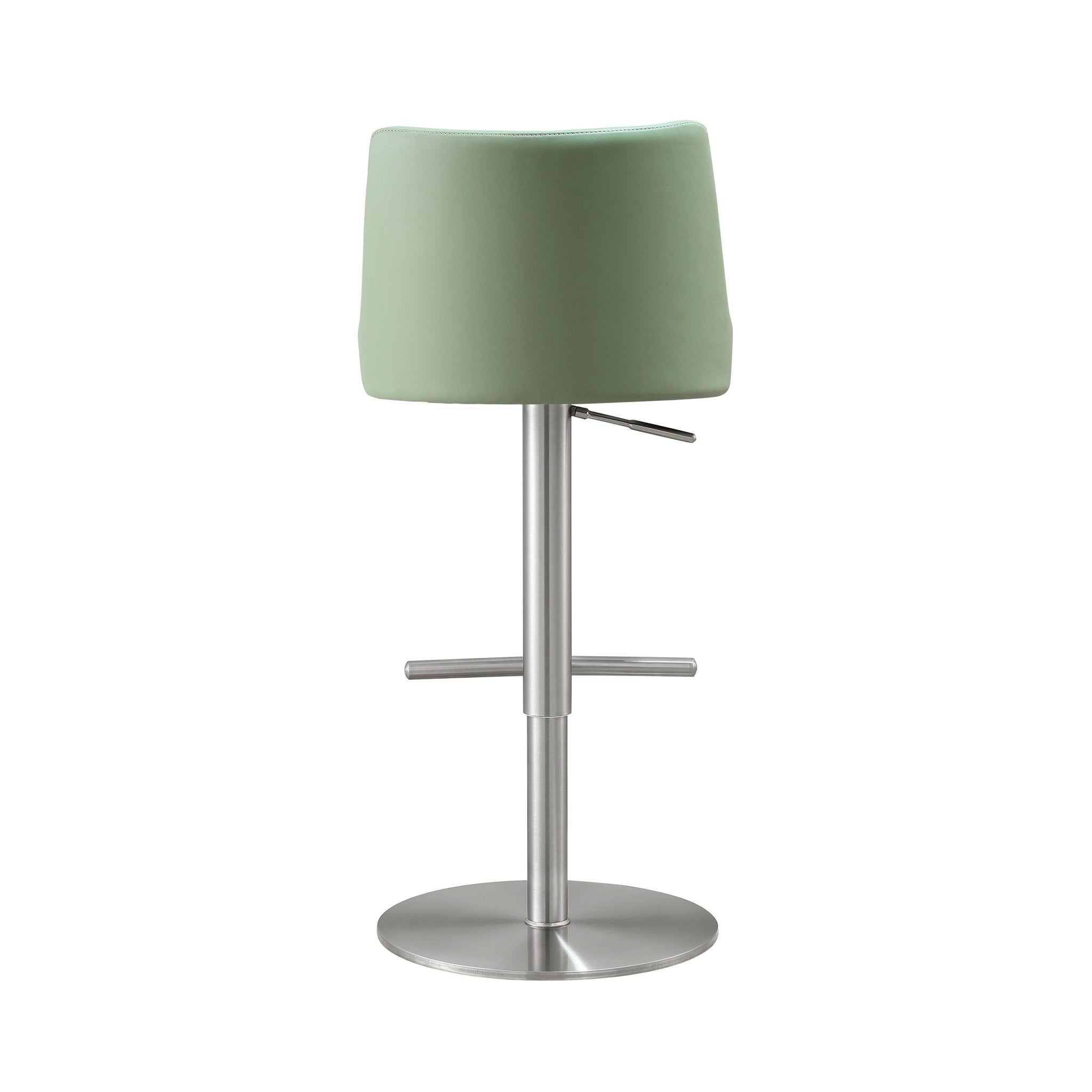 Reagan Sea Foam Green and Silver Adjustable Stool Stools| TOV