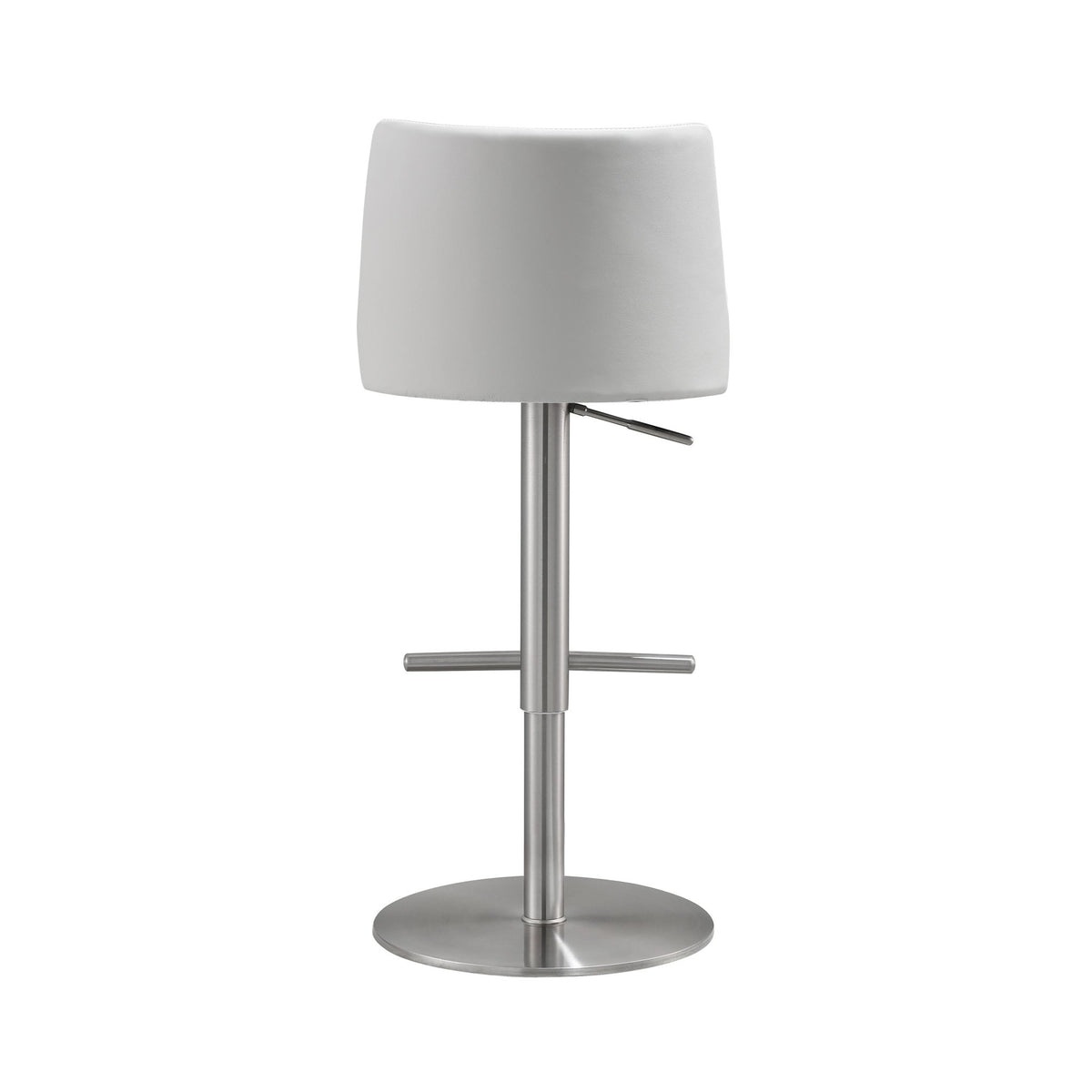 Reagan White and Silver Adjustable Stool Stools| TOV