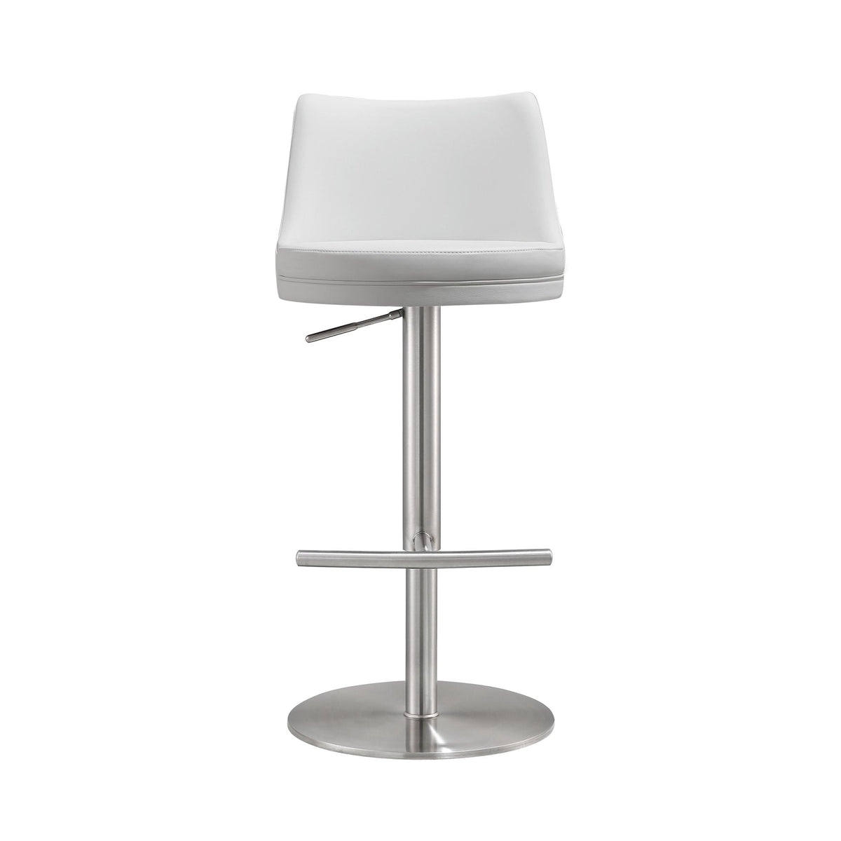Reagan White and Silver Adjustable Stool Stools| TOV