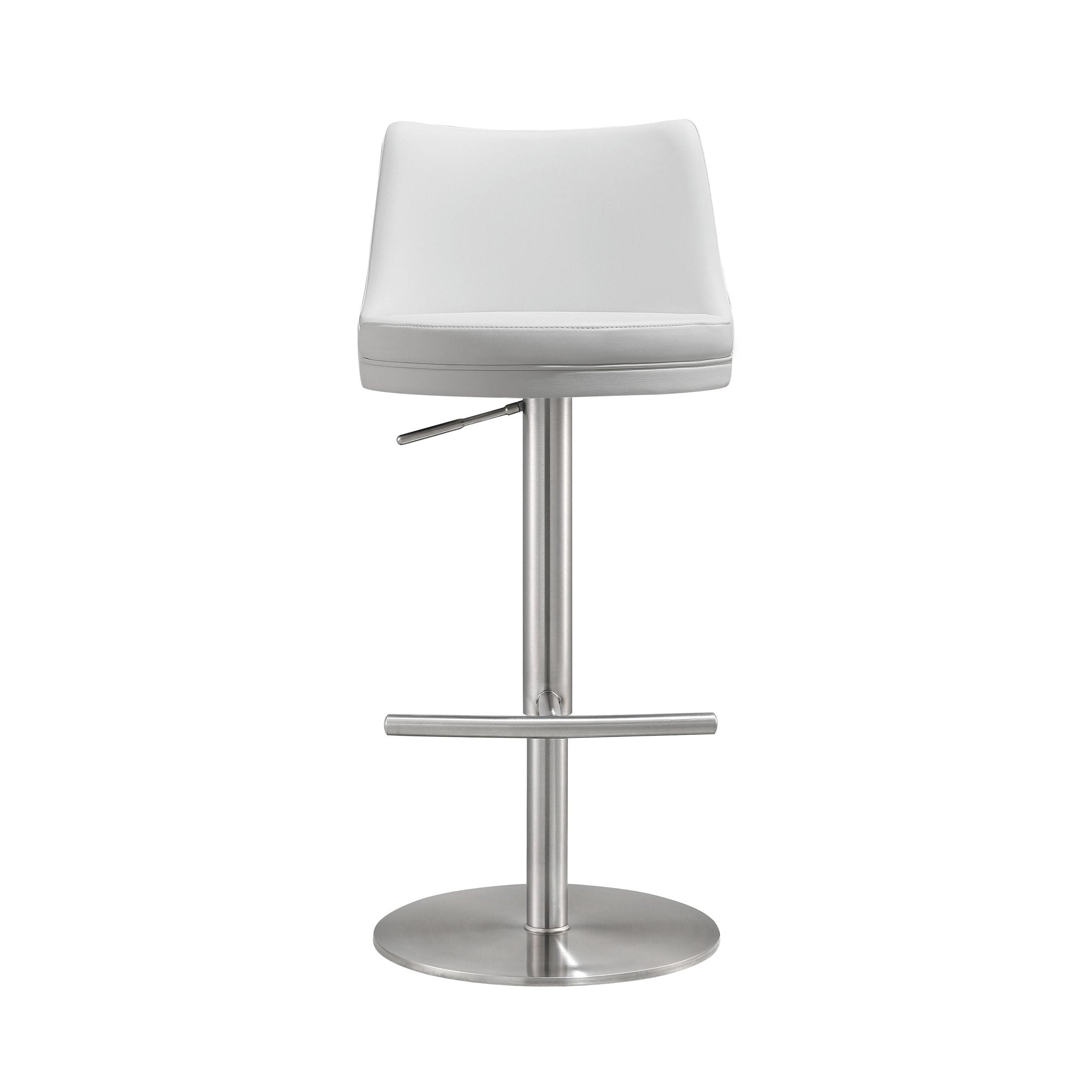 Reagan White and Silver Adjustable Stool Stools| TOV