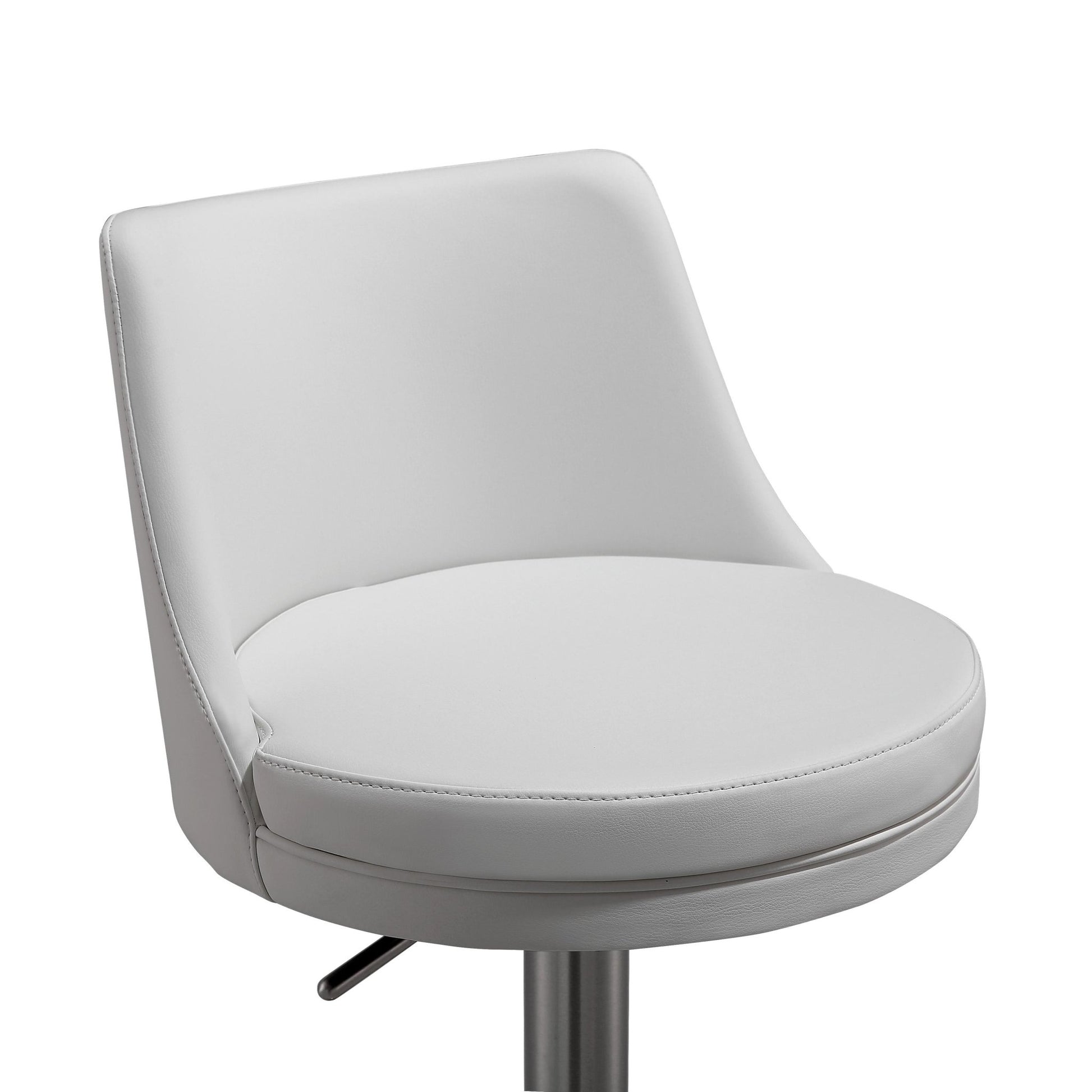 Reagan White and Silver Adjustable Stool Stools| TOV