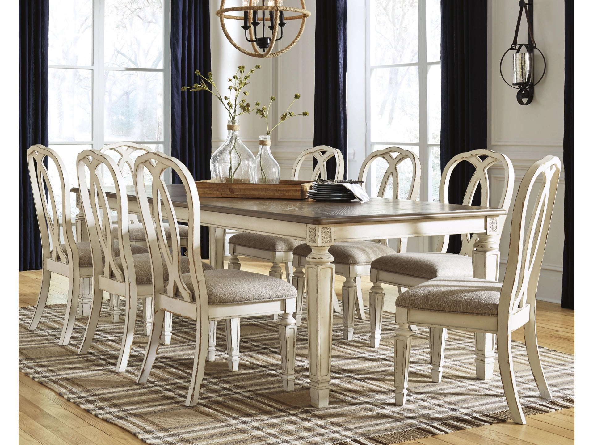 Realyn Dining Table and 8 Chairs Set Dining Room Sets| Ashley Homestore