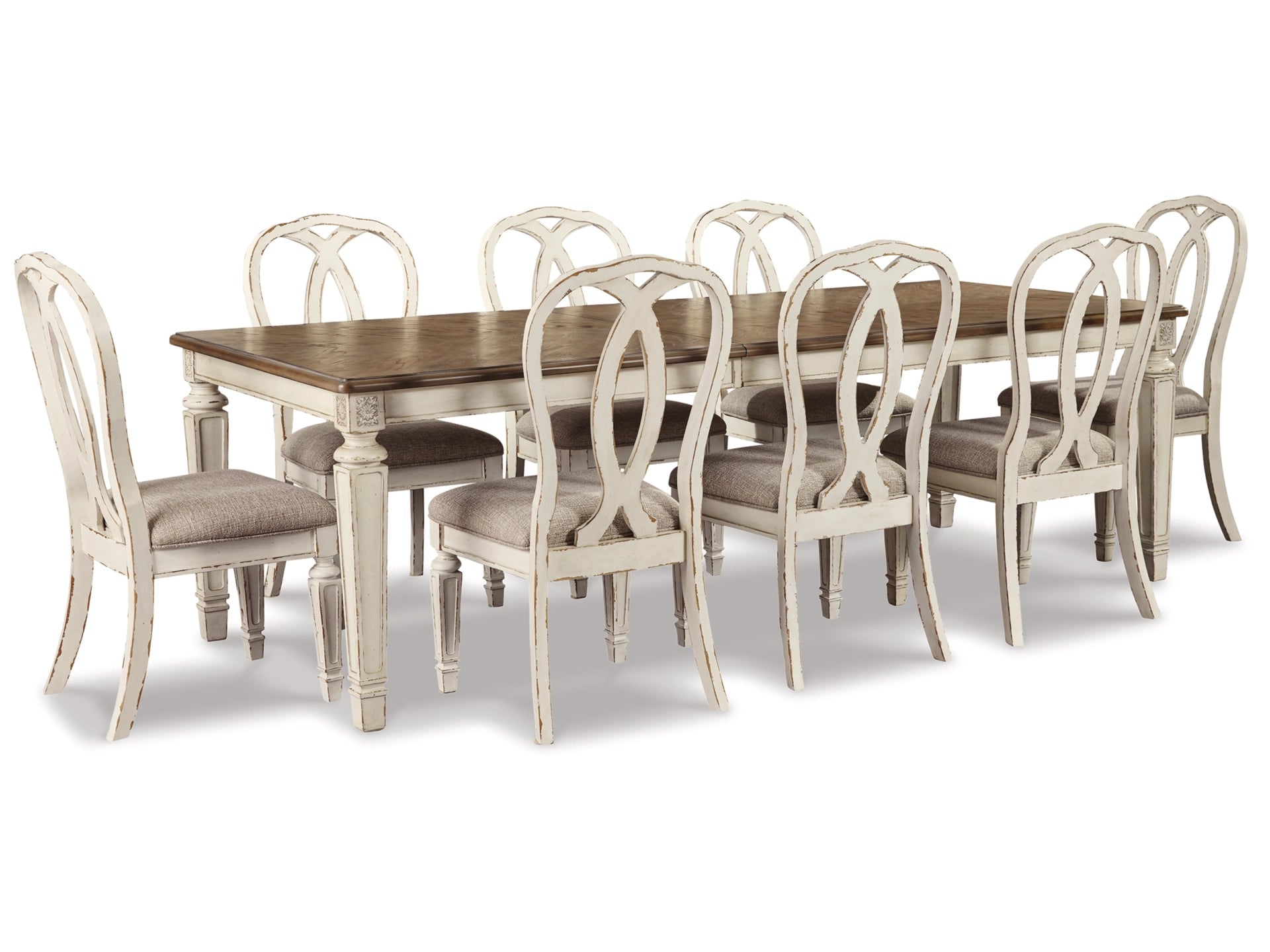 Realyn Dining Table and 8 Chairs Set Dining Room Sets| Ashley Homestore