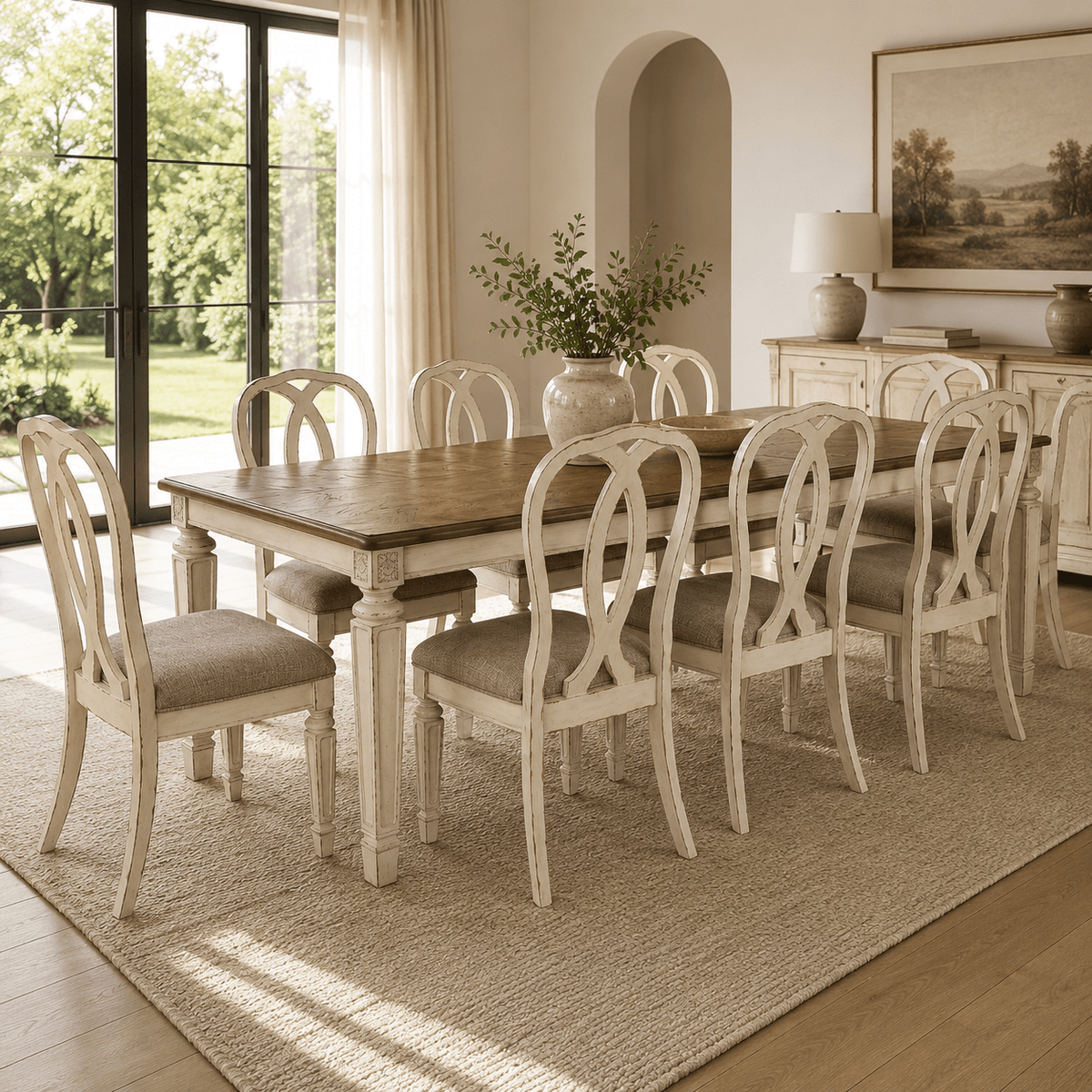 Realyn Dining Table and 8 Chairs Set Dining Room Sets| Ashley Homestore