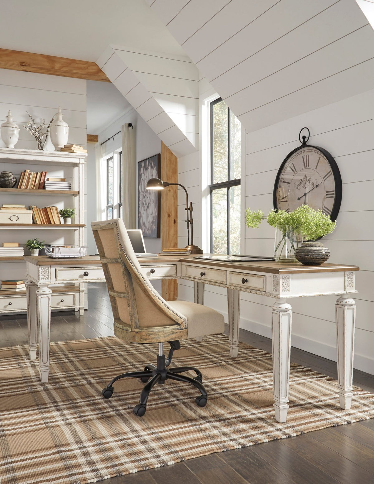 Realyn 60" Home Office Desk Set Office Desks| Ashley Homestore