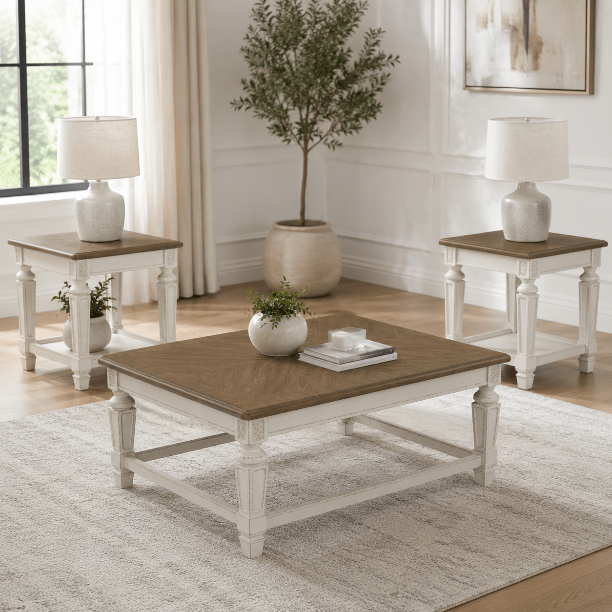 Realyn Rectangular Table Set Coffee Tables| Ashley Homestore