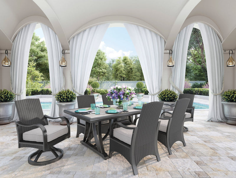 RECT Dining Table w/UMB OPT - Al Rugaib Furniture