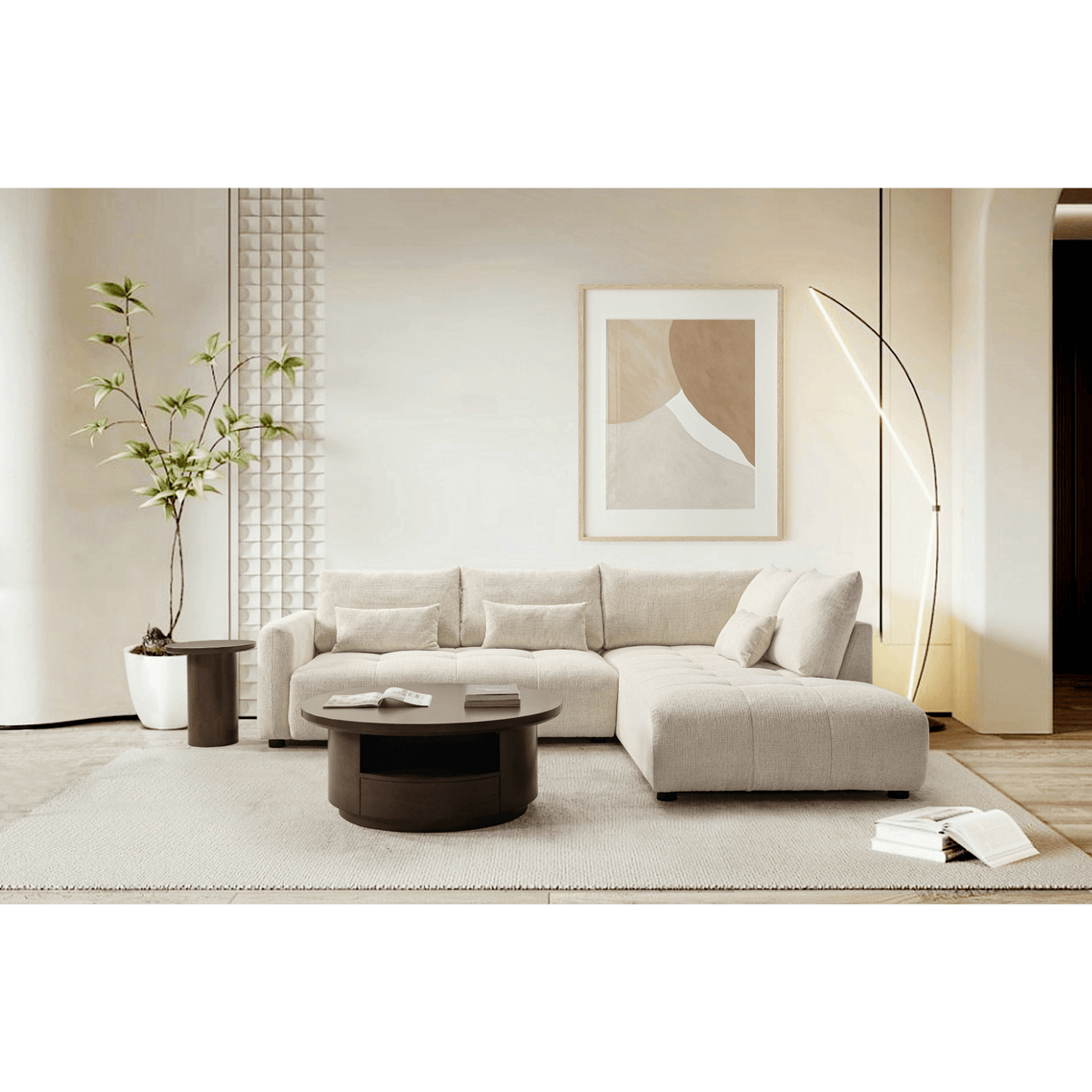 Reemz Beige Sectional Sectionals| Roots Furniture