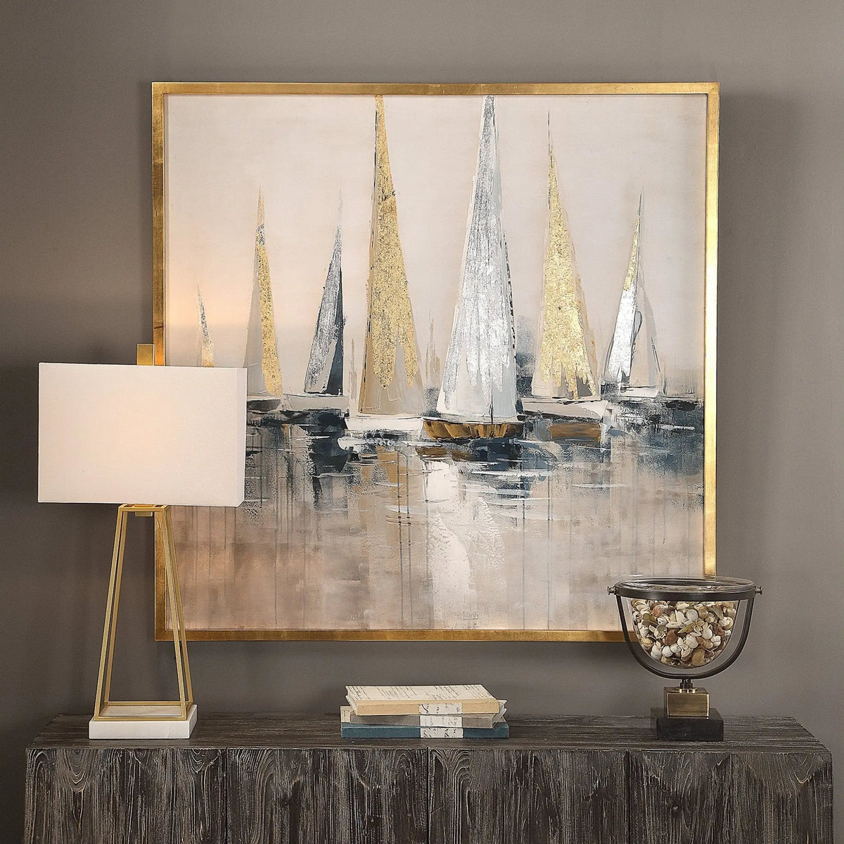 Regatta Hand Painted Canvas Wall Art| Uttermost