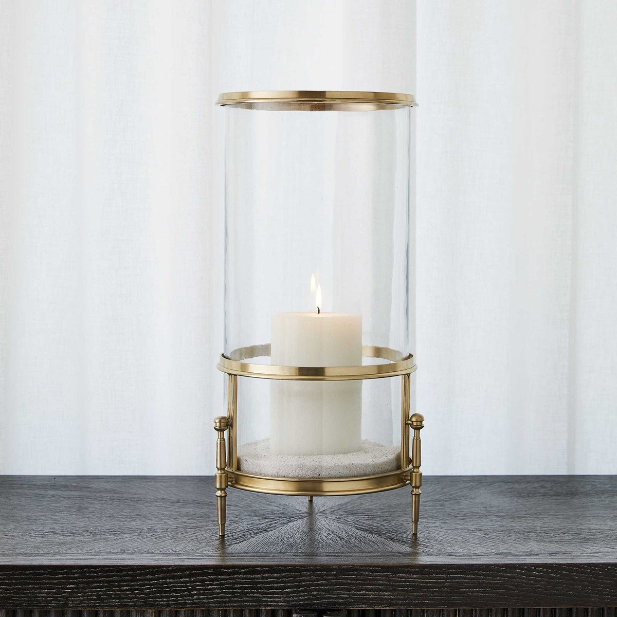 Regent Hurricane/Vase - Brass Table Decors| Uttermost