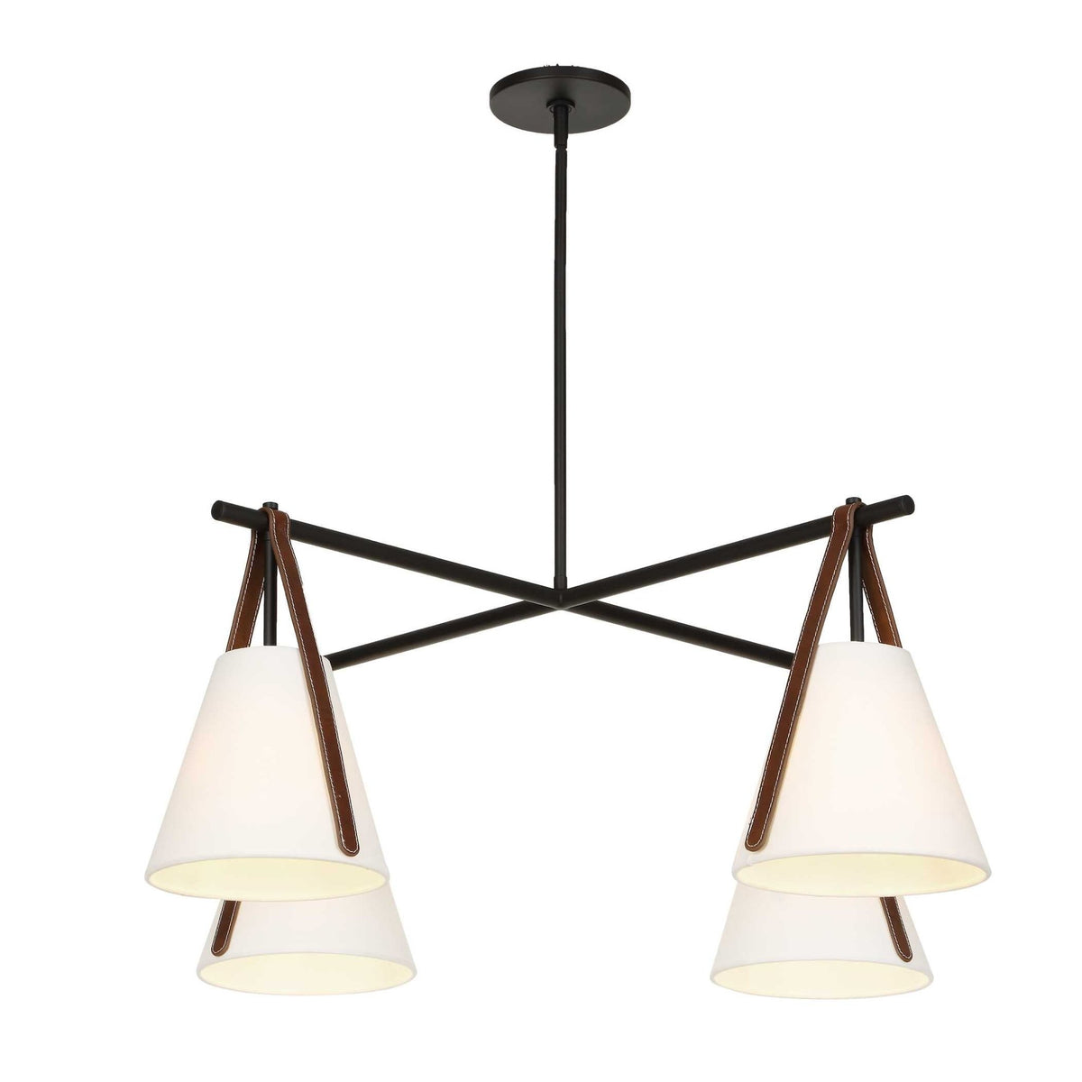 Reins Accent Straps 4 Light Chandelier chandeliers| Uttermost