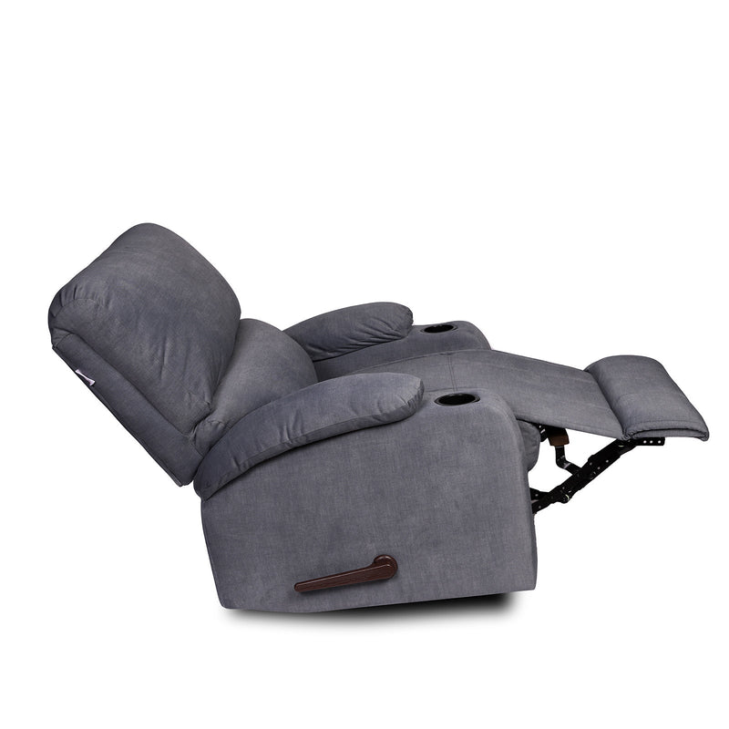 RELAX Cinema Recliner Chair with Cup Holder , Velvet , GRAY . - Al Rugaib Furniture