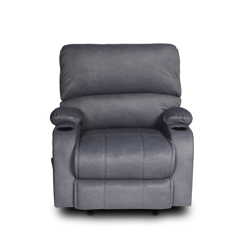 RELAX Cinema Recliner Chair with Cup Holder , Velvet , GRAY . - Al Rugaib Furniture