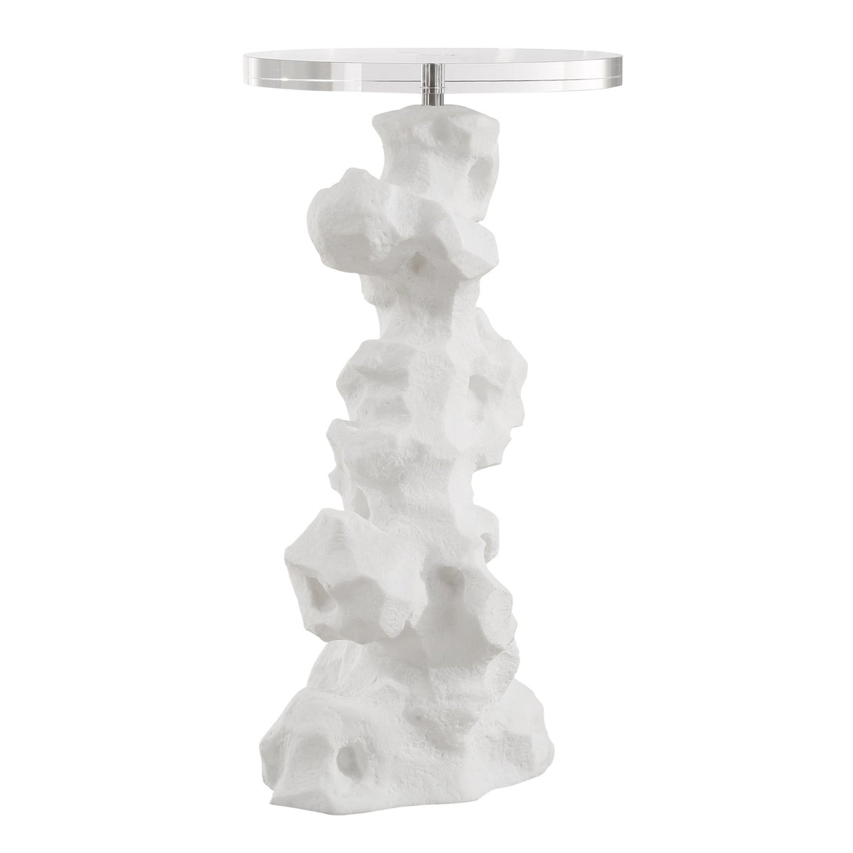 Remnant White Stone Drink Table Accent & End Tables| Uttermost