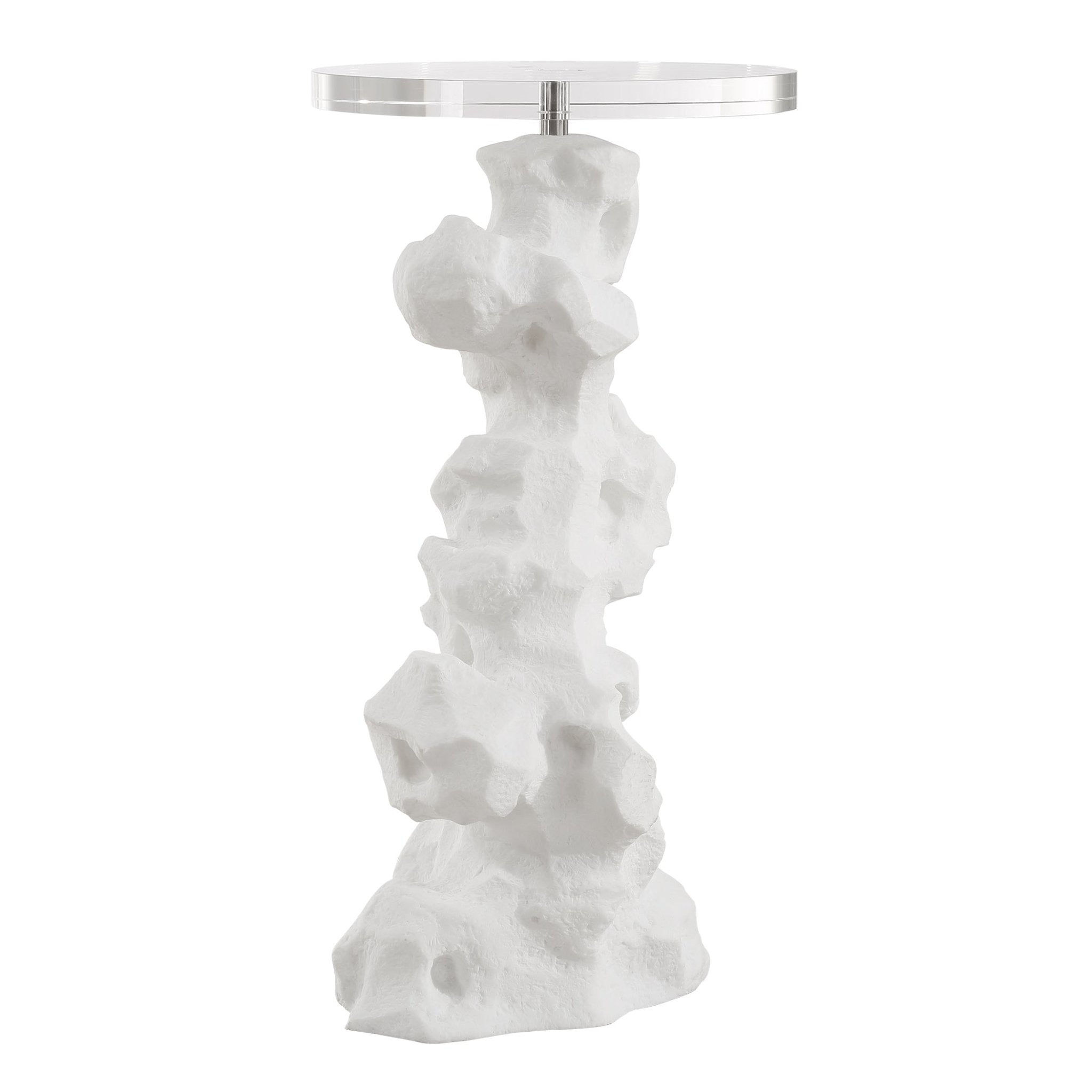 Remnant White Stone Drink Table Accent & End Tables| Uttermost