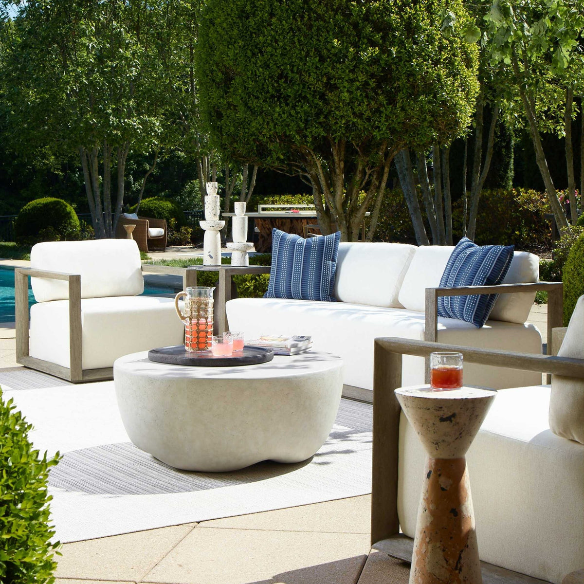 Remsen Outdoor Gray Sofa Outdoor Loveseats & Sofas| Uttermost