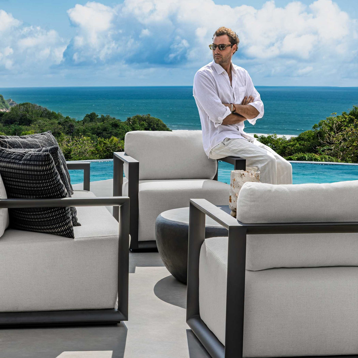 Remsen Outdoor Lounge Chair Outdoor Chairs| Uttermost