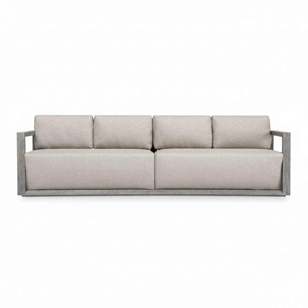 Remsen Outdoor Weathered Gray/Dove Large Sofa Outdoor Loveseats & Sofas| Uttermost
