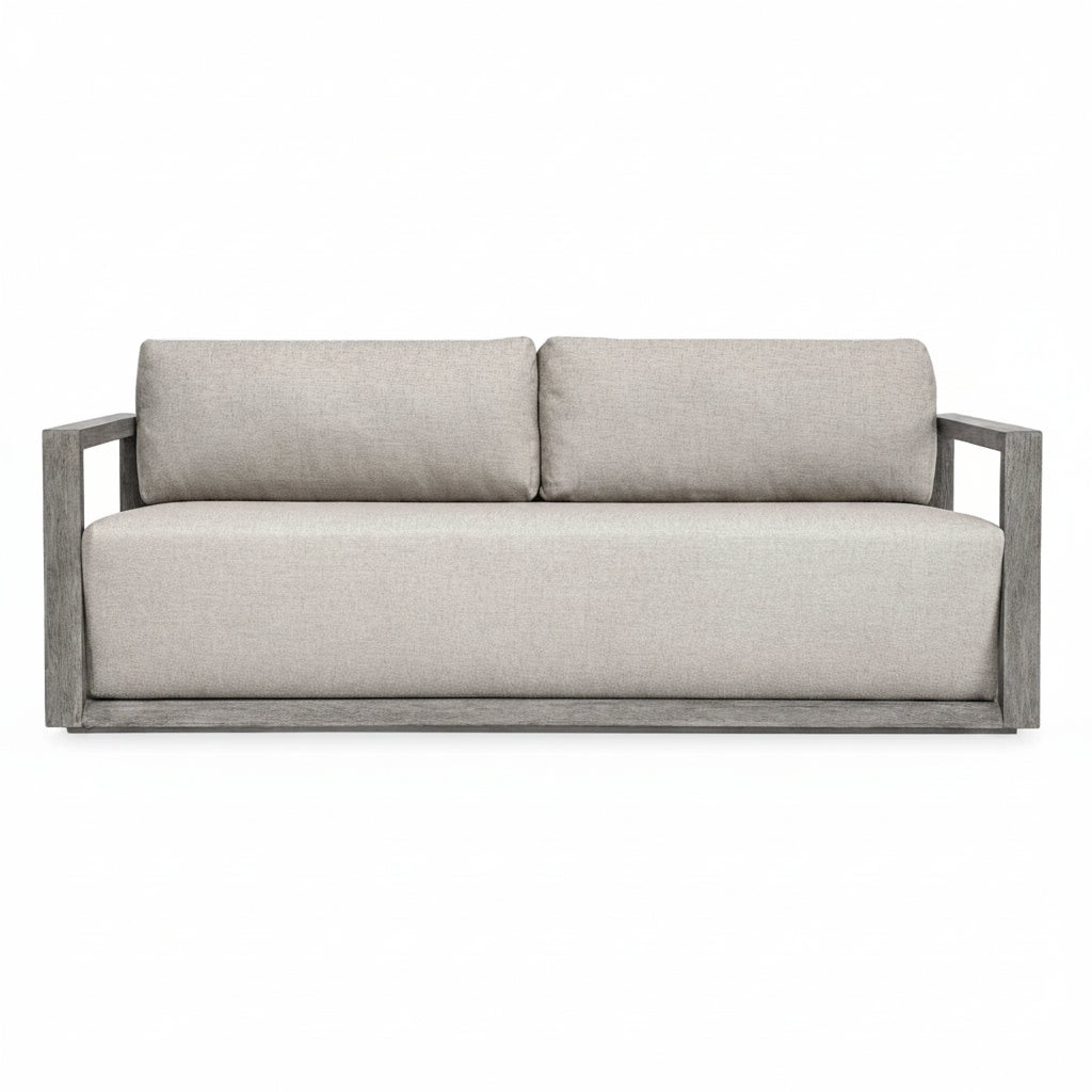 Remsen Outdoor Weathered Gray/Dove Sofa Outdoor Loveseats & Sofas| Uttermost