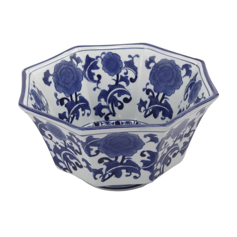 Ren Blue and White Centerpiece Decorative Bowl - Al Rugaib Furniture
