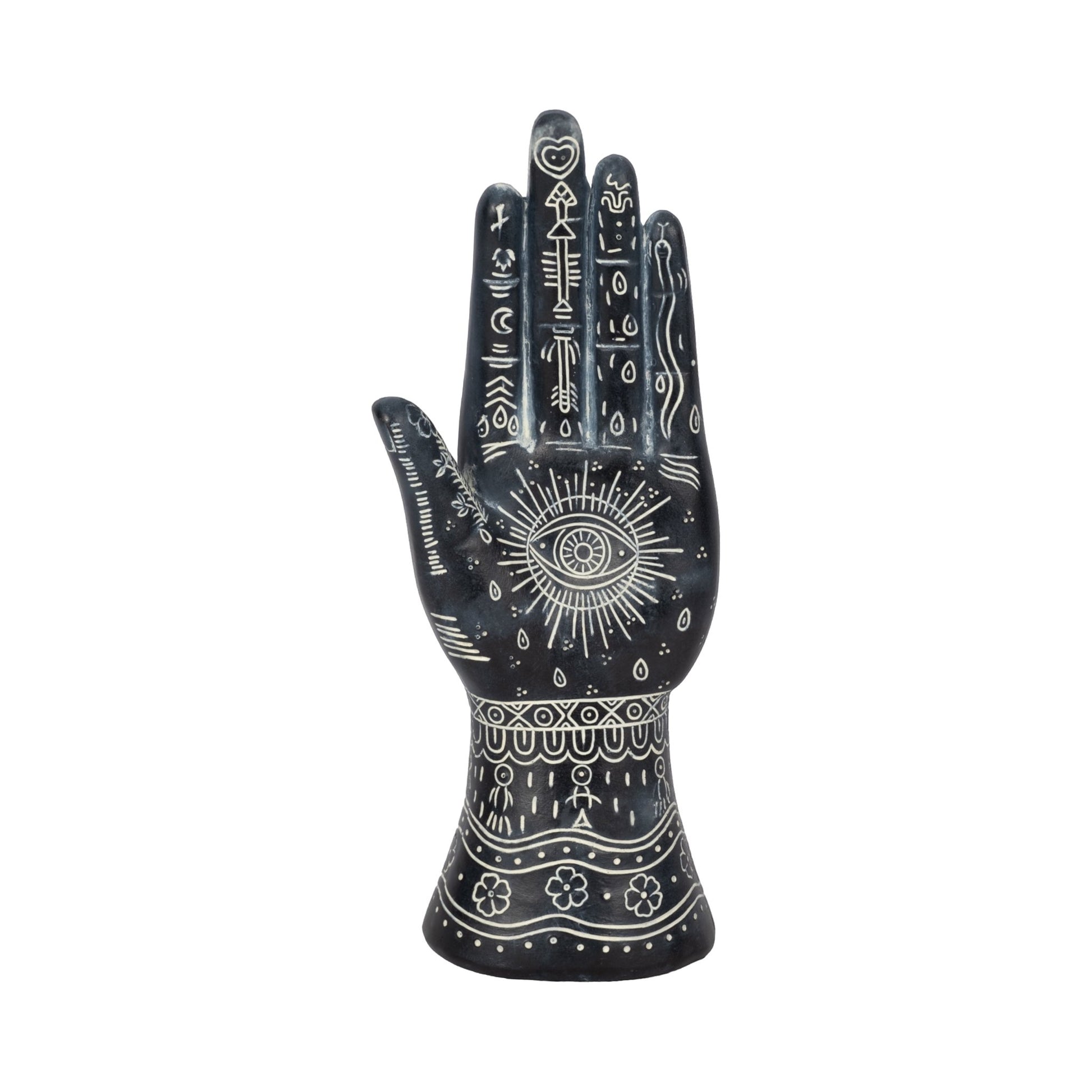 RESIN, 10" TATTOO HAND, BLACK | Sagebrook Home