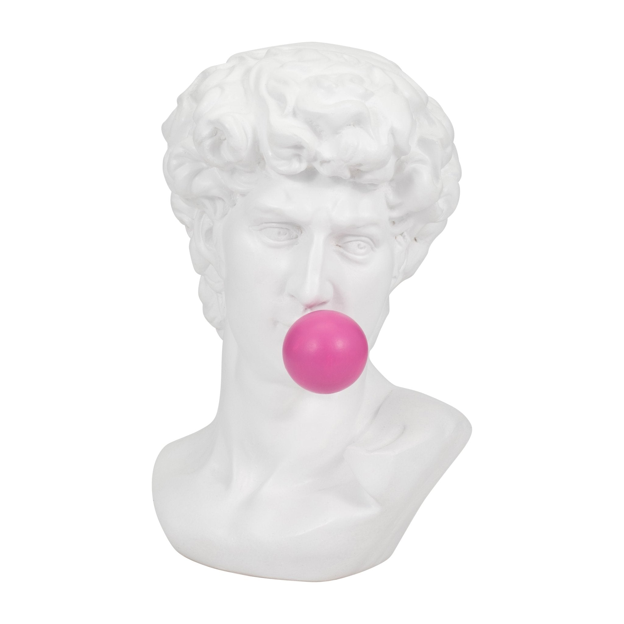 Resin, 13" Greek God Head W/gum, White Table Decors| Sagebrook Home