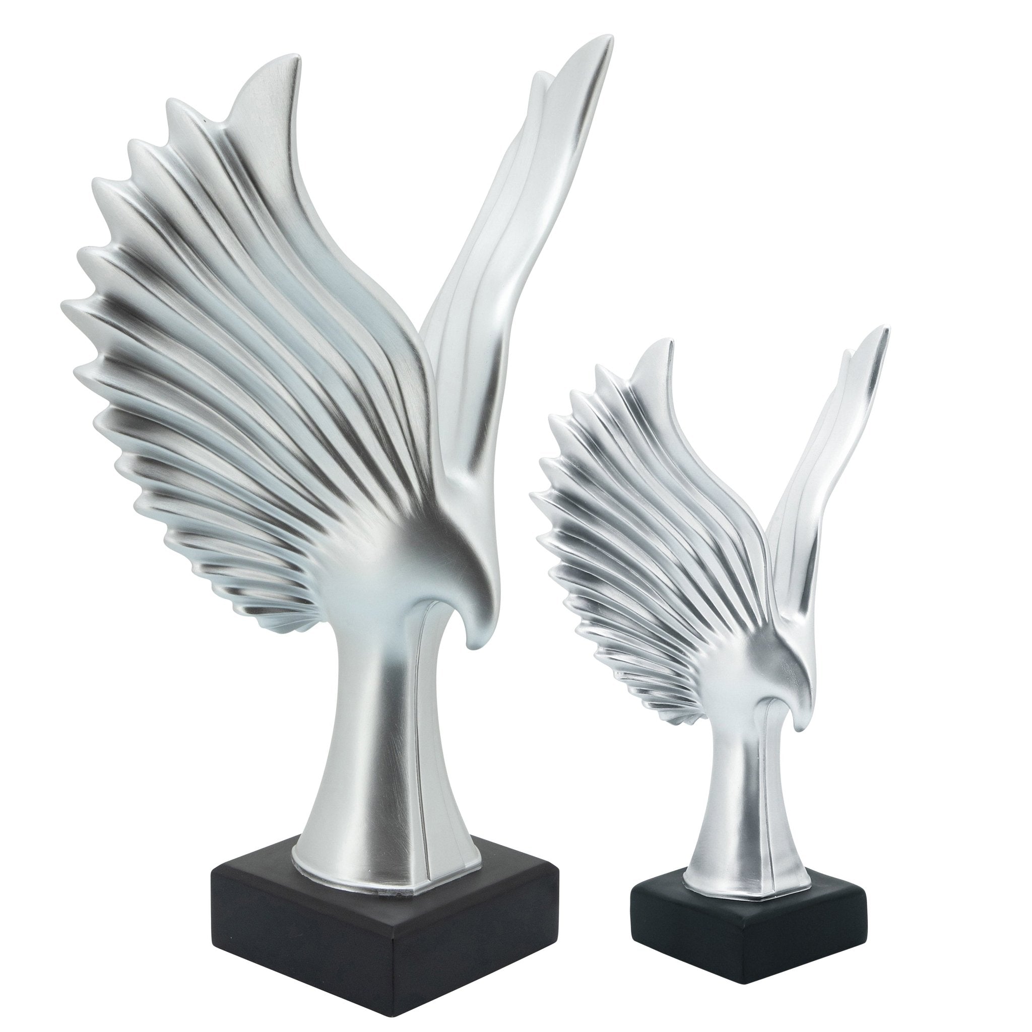 RESIN 14"H EAGLE TABLE ACCENT, SILVER Table Decors| Sagebrook Home