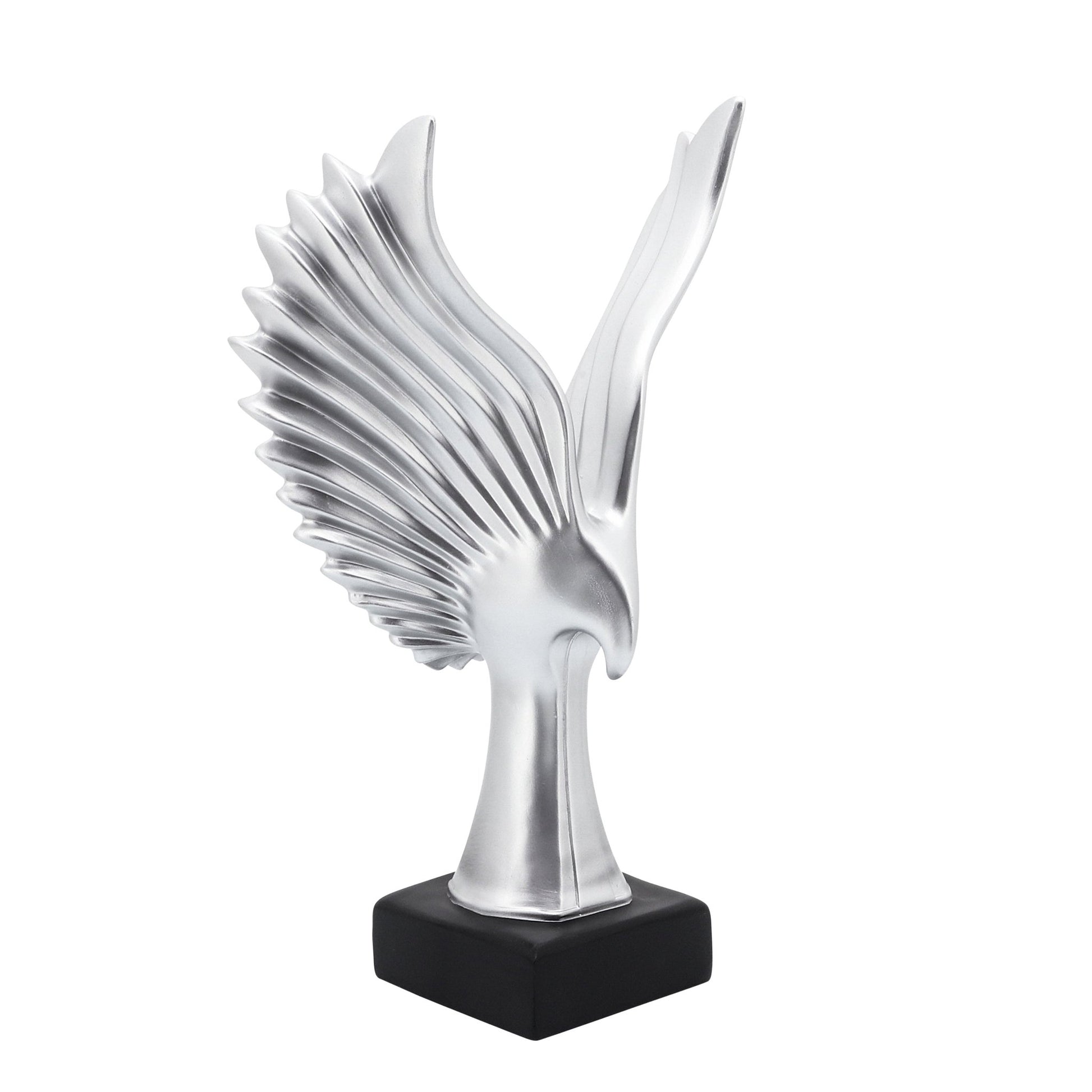 RESIN 14"H EAGLE TABLE ACCENT, SILVER Table Decors| Sagebrook Home