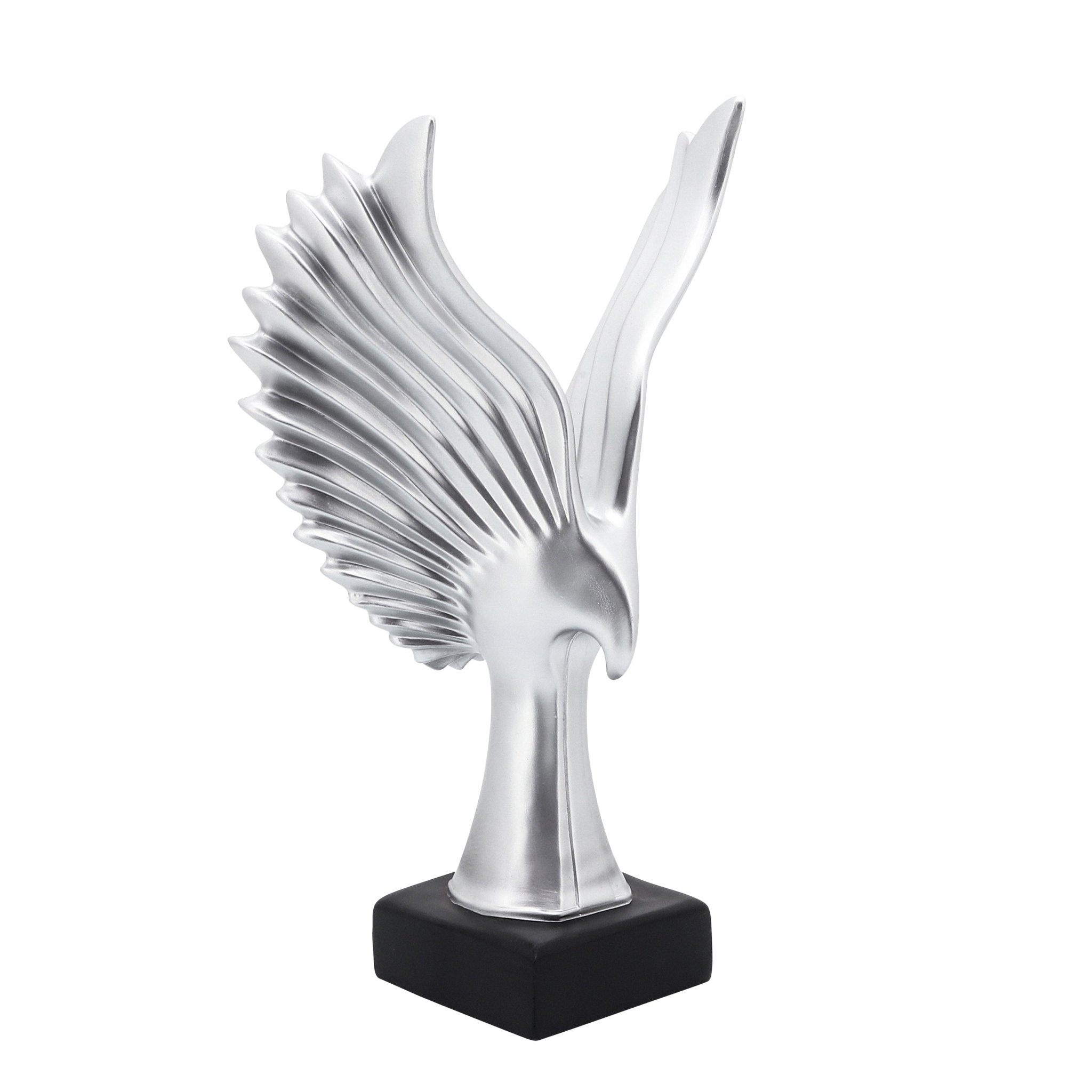 RESIN 14"H EAGLE TABLE ACCENT, SILVER Table Decors| Sagebrook Home