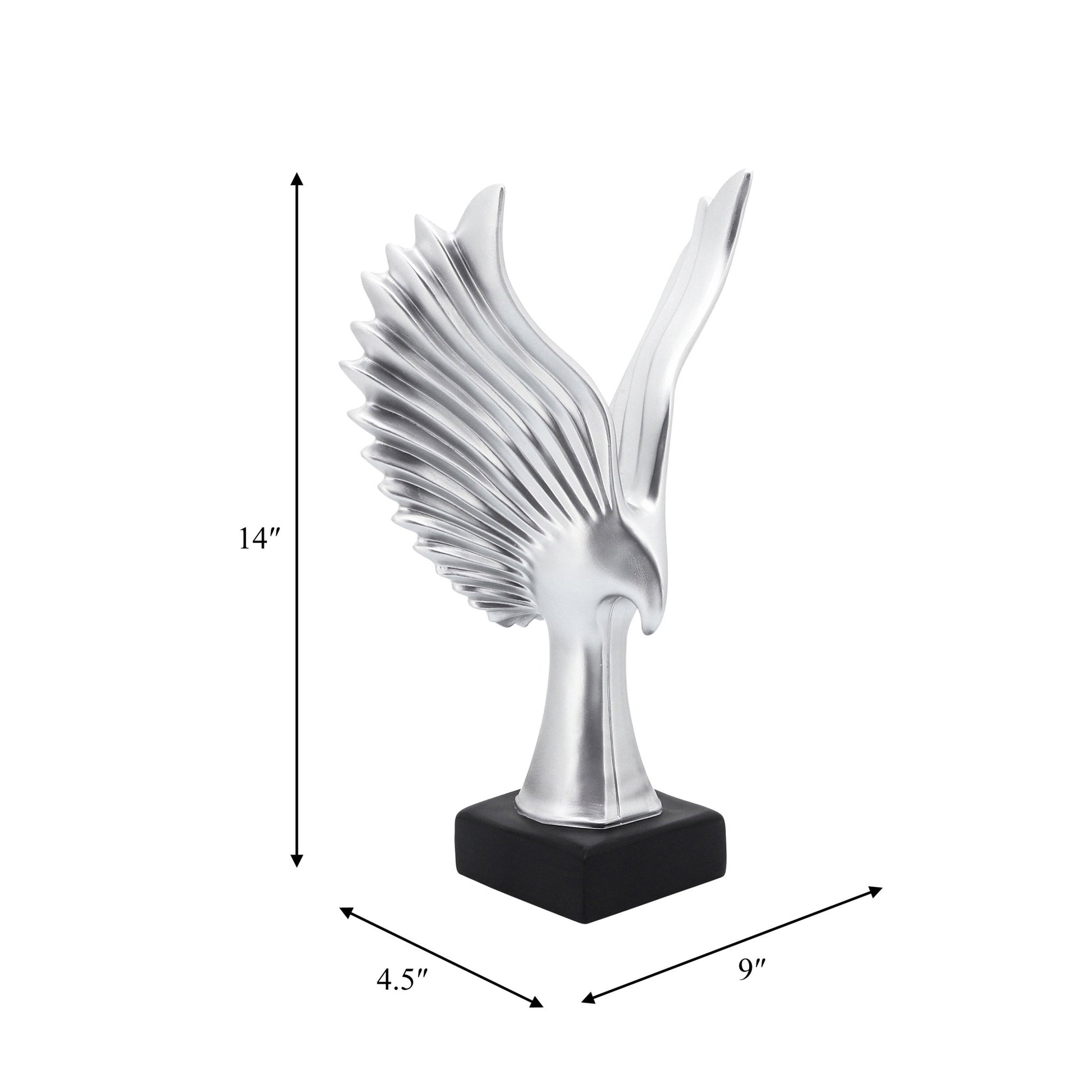 RESIN 14"H EAGLE TABLE ACCENT, SILVER Table Decors| Sagebrook Home