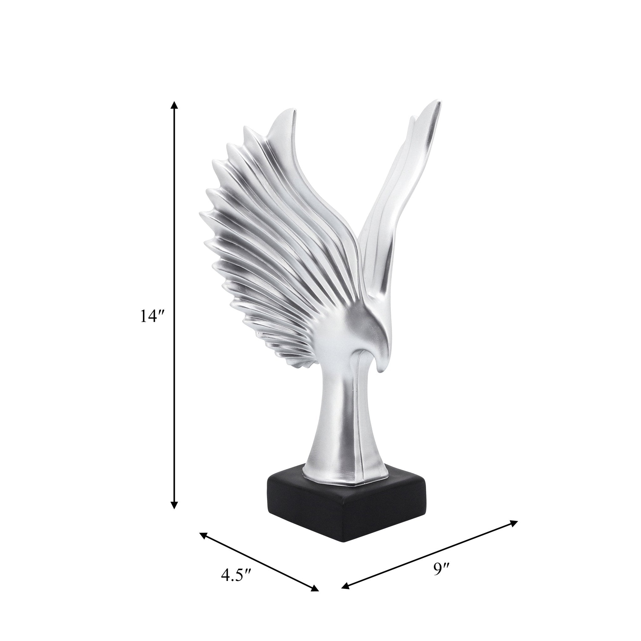 RESIN 14"H EAGLE TABLE ACCENT, SILVER Table Decors| Sagebrook Home