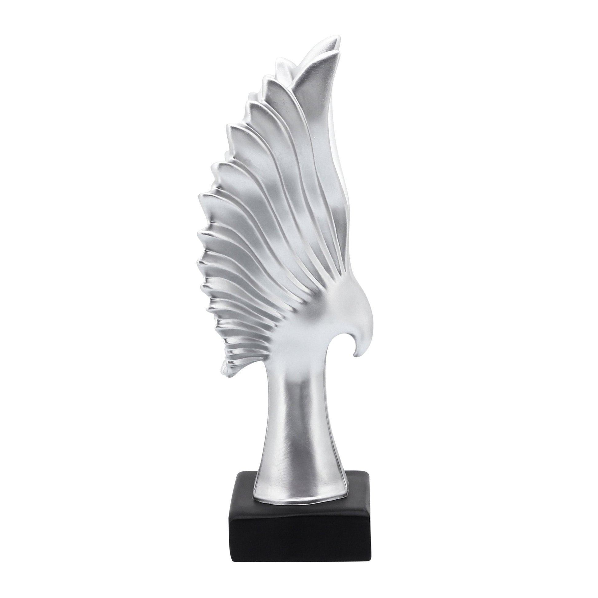 RESIN 14"H EAGLE TABLE ACCENT, SILVER Table Decors| Sagebrook Home