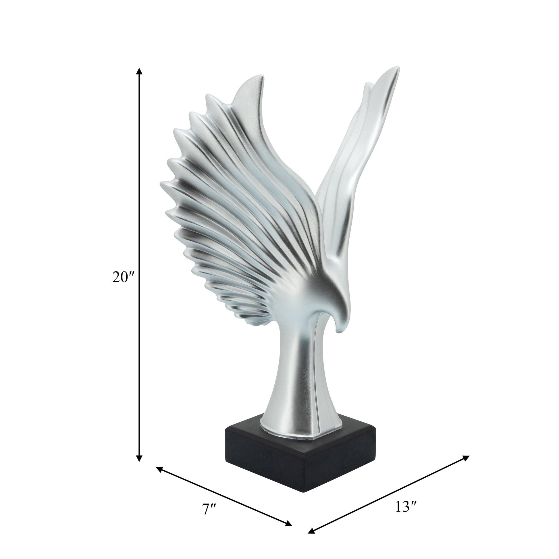 RESIN 20"H EAGLE TABLE ACCENT, SILVER Table Decors| Sagebrook Home