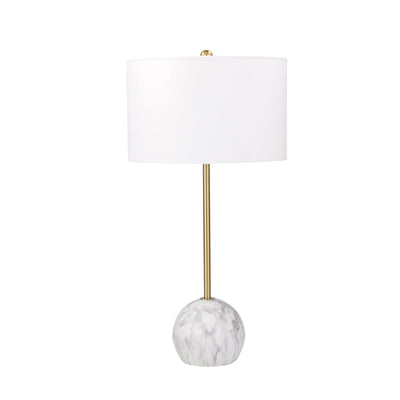 RESIN 32" BALL BASE TABLE LAMP, GOLD/WHITE - KD - Al Rugaib Furniture
