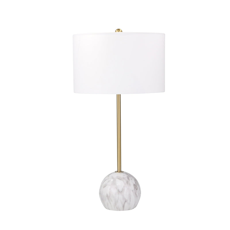 RESIN 32" BALL BASE TABLE LAMP, GOLD/WHITE - KD - Al Rugaib Furniture