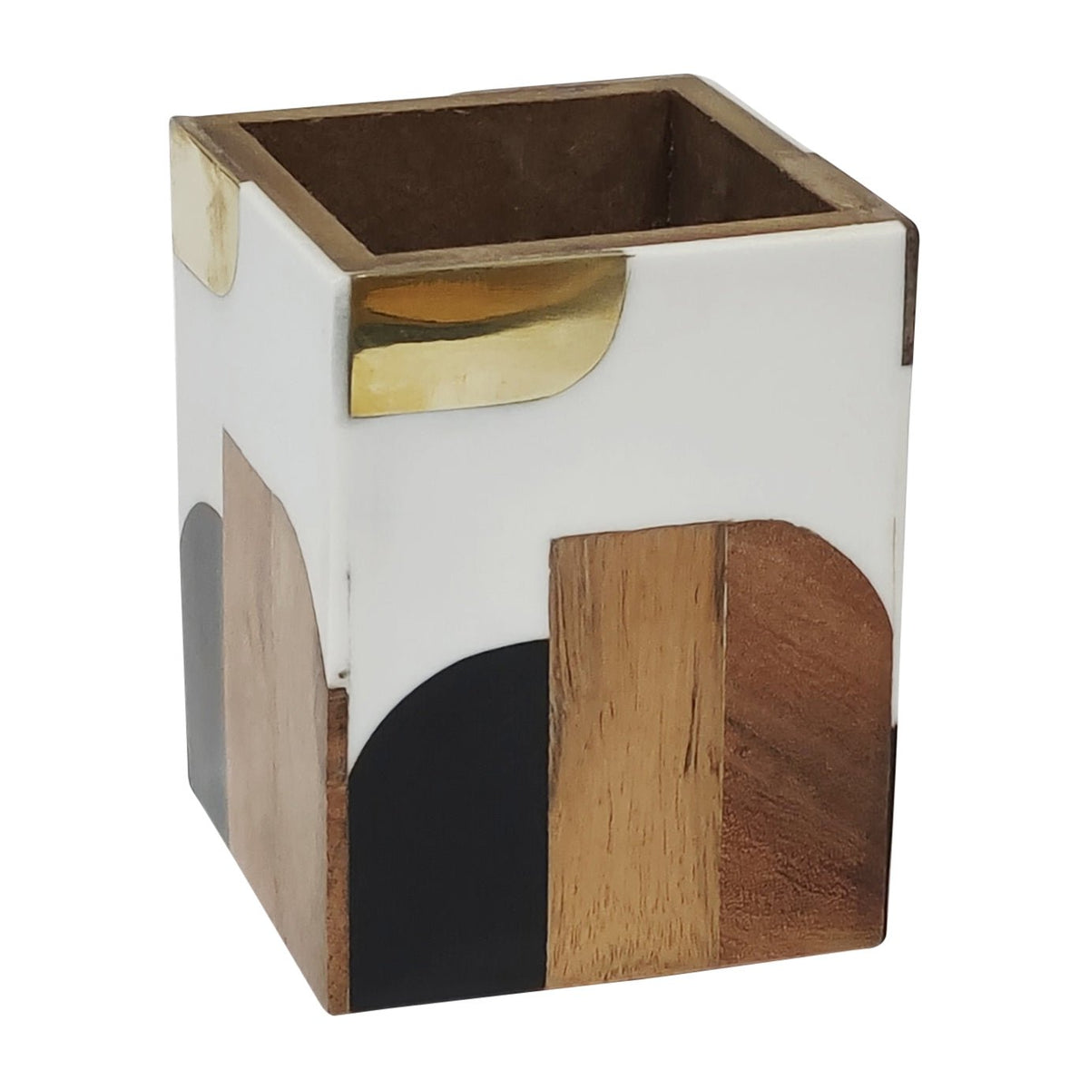 RESIN, 4" MID CENTURY PENCIL CUP, MULTI Table Decors| Sagebrook Home