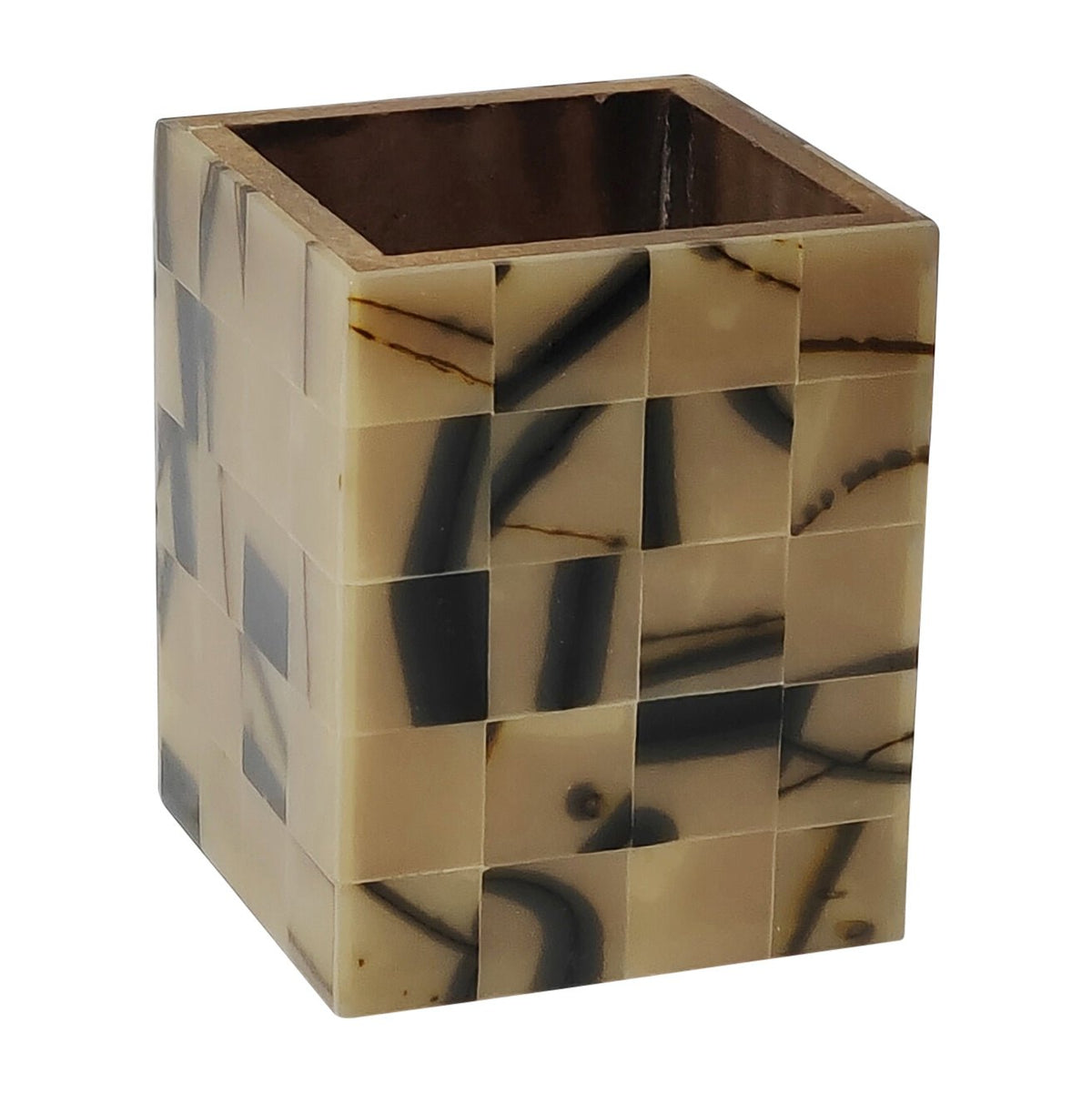 RESIN, 4" TORTOISE DESIGN PENCIL CUP, BROWN/BLACK Table Decors| Sagebrook Home
