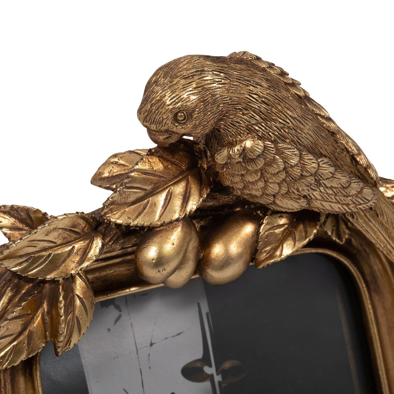 Resin, 4x6 Bird Photo Frame, Gold - Al Rugaib Furniture