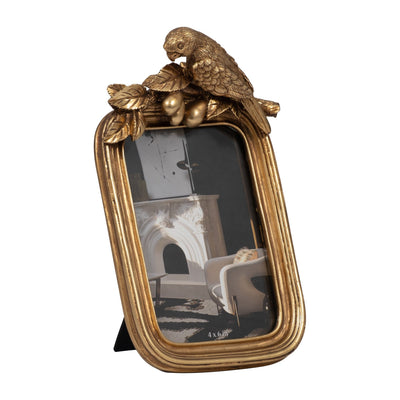 Resin, 4x6 Bird Photo Frame, Gold - Al Rugaib Furniture