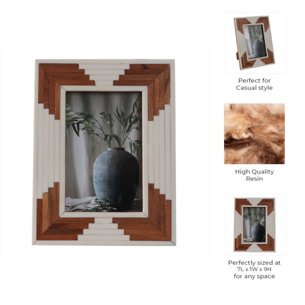 RESIN, 4X6 CASCADING WOOD PHOTO FRAME, WHITE Photo Frames| Sagebrook Home